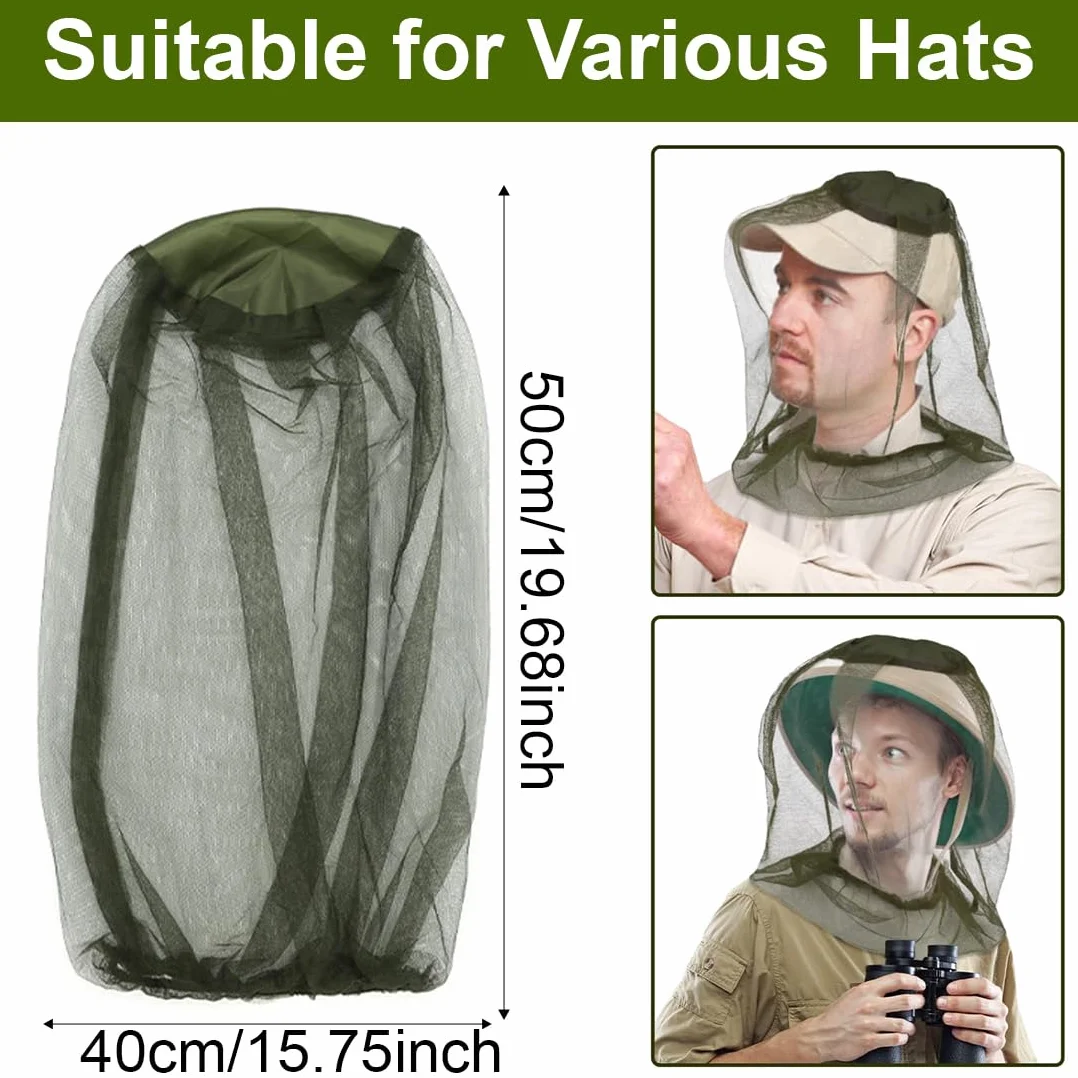 Cappello Zanzariera Testa in Rete Anti-Zanzara Protezione Viso Campeggio Pesca