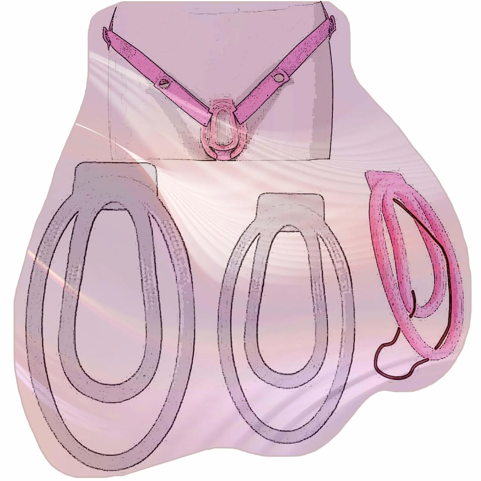 2 pezzi gabbia fitness Fufu Clip Cross Dressing Set, con 1 cintura yoga rosa, set di protezione invisibile regolabile traspirante -A52IT (Bianco)