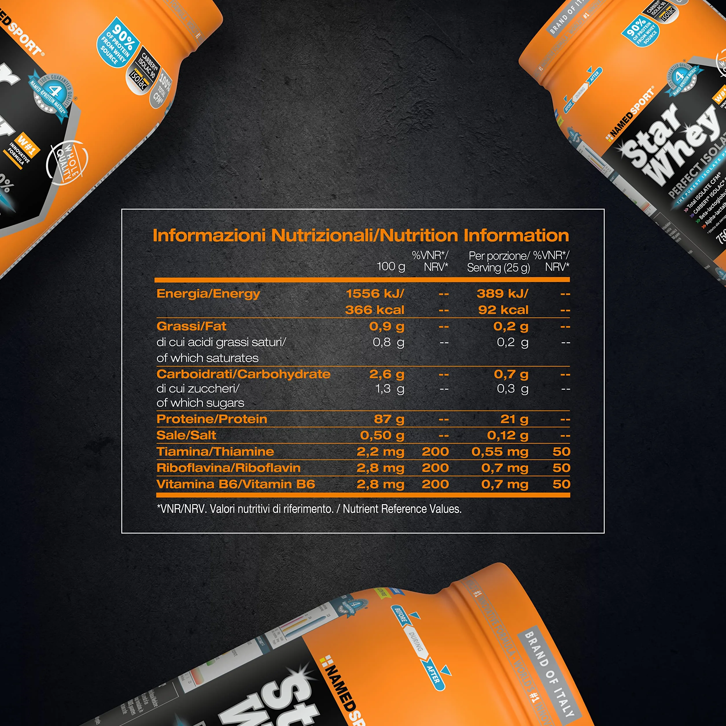 NAMEDSPORT Star Whey Isolate Proteine in Polvere Isolate | Proteine del Siero del Latte ad Alta Purezza per Massa Muscolare e Recupero | Low Sugar & High Protein | 750g – Vaniglia