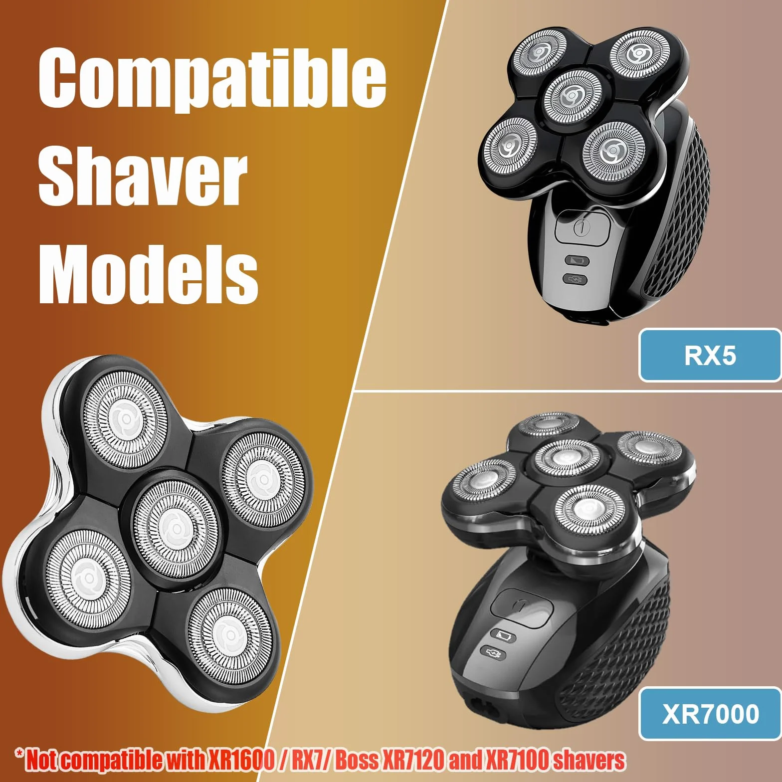 Testine di ricambio RX5 Compatibili con Rasoianti Remi**ton Balder Pro XR1500, XR1501 e RX5 (2 pezzi)