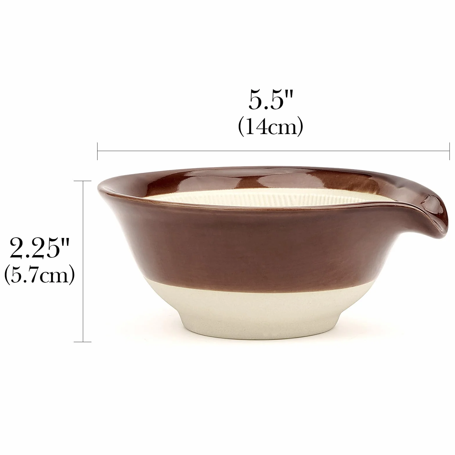 Linkidea Ciotola da Barba in Ceramica, Tazza di Schiuma di Sapone da Barba per Uomo, Tazza di Crema da Barba per Rasoio Bagnato con Barba Larga, Marrone