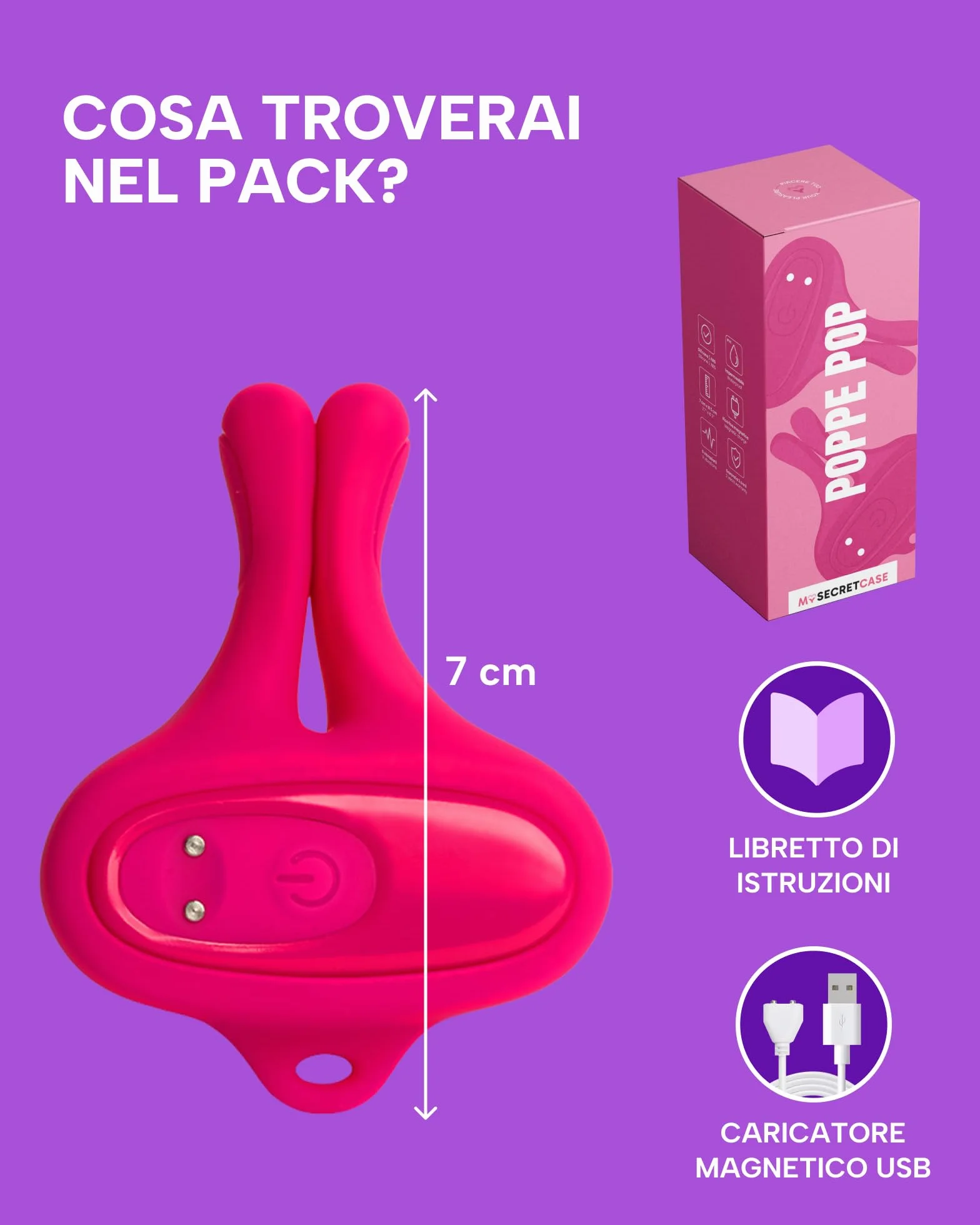 MySecretCase Pinze Vibranti per Capezzoli - Vibratoreper Donna Professionale, Vibratore Sexytoysys Donne, Bdsm Stimolatore Femminile, Sextoy Sessuali per Coppie, Sextoys Paracapezzoli per Coppia