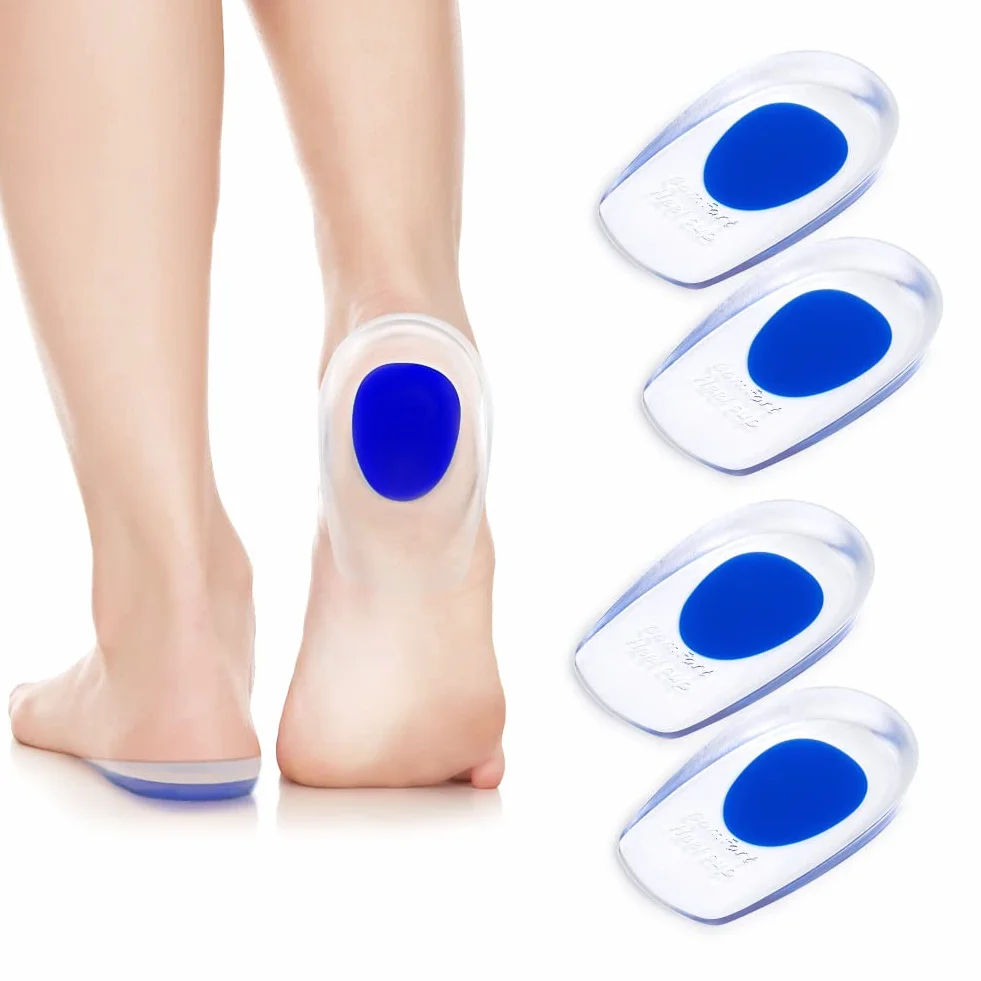 ACWOO Talloniera in Silicone, 2 Paia Supporti in Gel per Talloni, Tendine d'Achille Plantari per Tallonite, Soletta Tallonein per Sperone Calcaneare, Fascite Plantare, Dolori di Achille