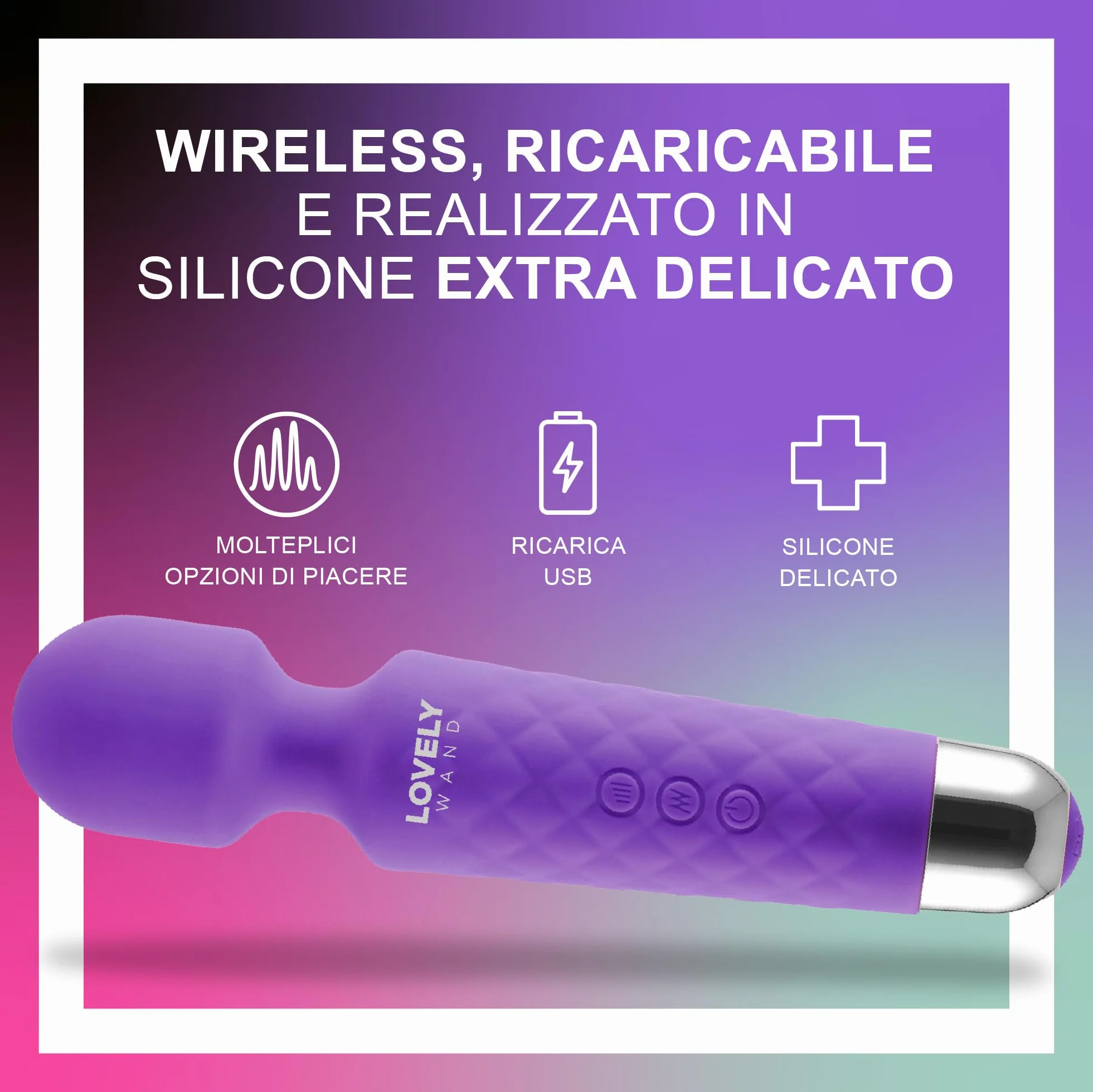 Vibratore Sessuale per Donna - Massaggiante Personale Con 8 Velocità e 20 Modalità - Stimolatore Punto G - Dildo vibrante, Vibratorepunto squirt, Giocattoli Sessuali - Lovely Wand (Viola)