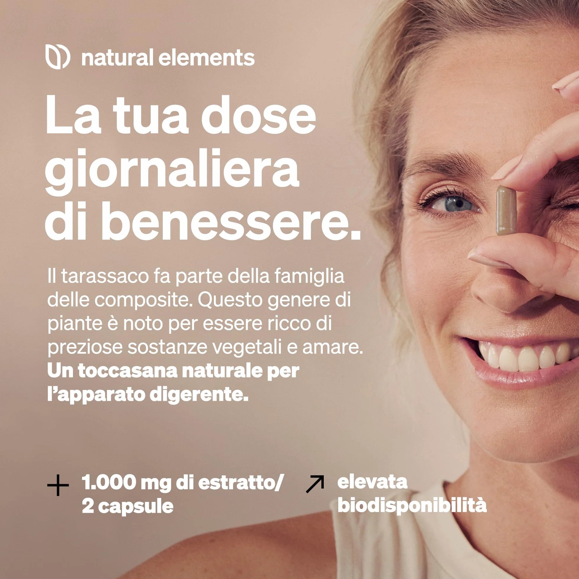 Tarassaco Biologico 120 capsule 1000 mg estratto di radici 10:1 ad alto dosaggio vegano