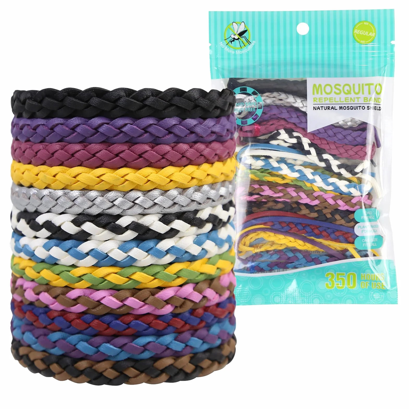 Braccialetto Repellente Zanzare Confezione 12 Pelle Naturale Senza DEET Impermeabile Morbido Leggero Uomo Donna Interno Esterno