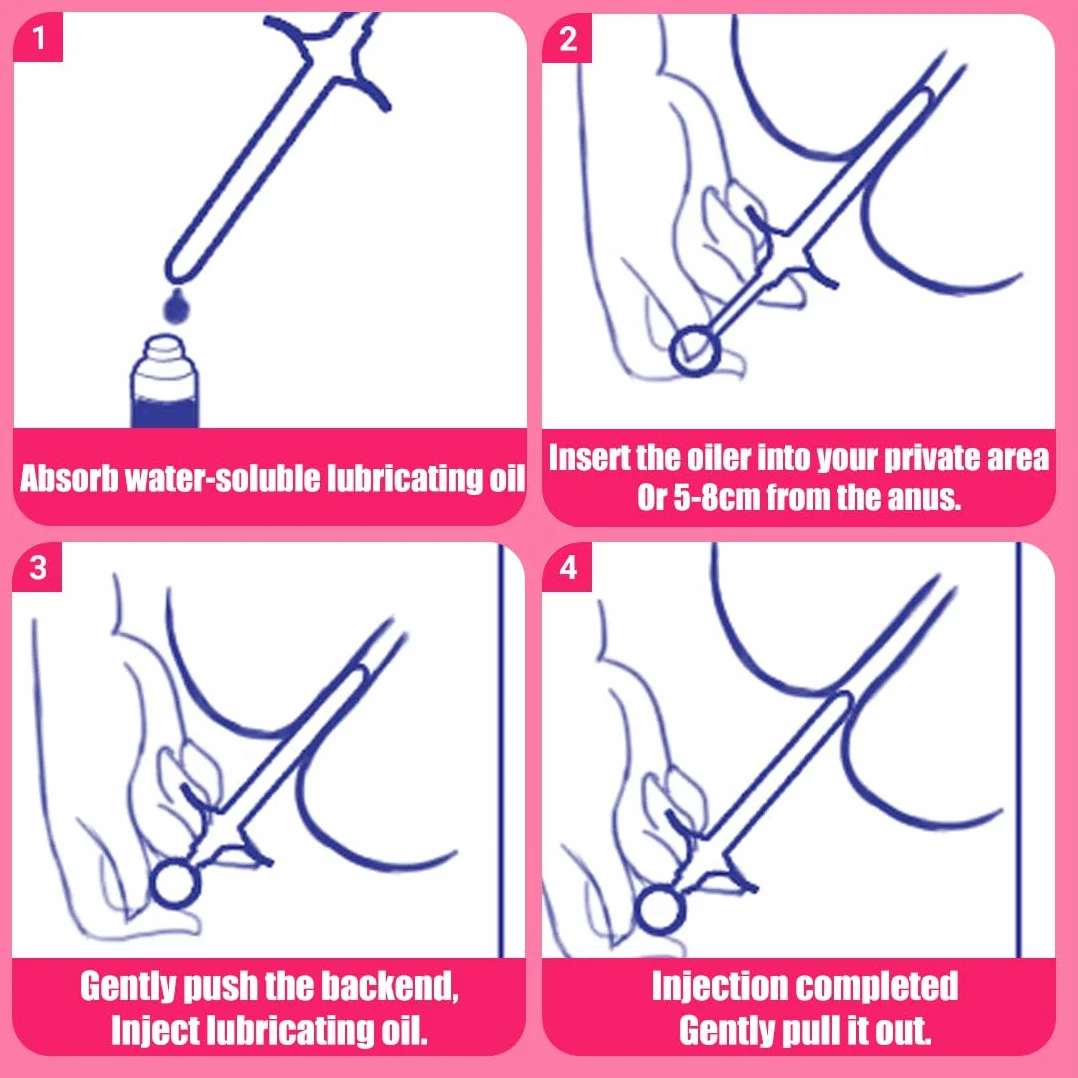 NHQZ Siringa Lubrificante Riutilizzabile,Applicatore Lubrificante,Lubrificante Portatile Applicatore,Vaginale Siringa Aiuti Strumenti,Con Anello Di Trazione E Presa Per Le Dita,Nero, 1 pezzo
