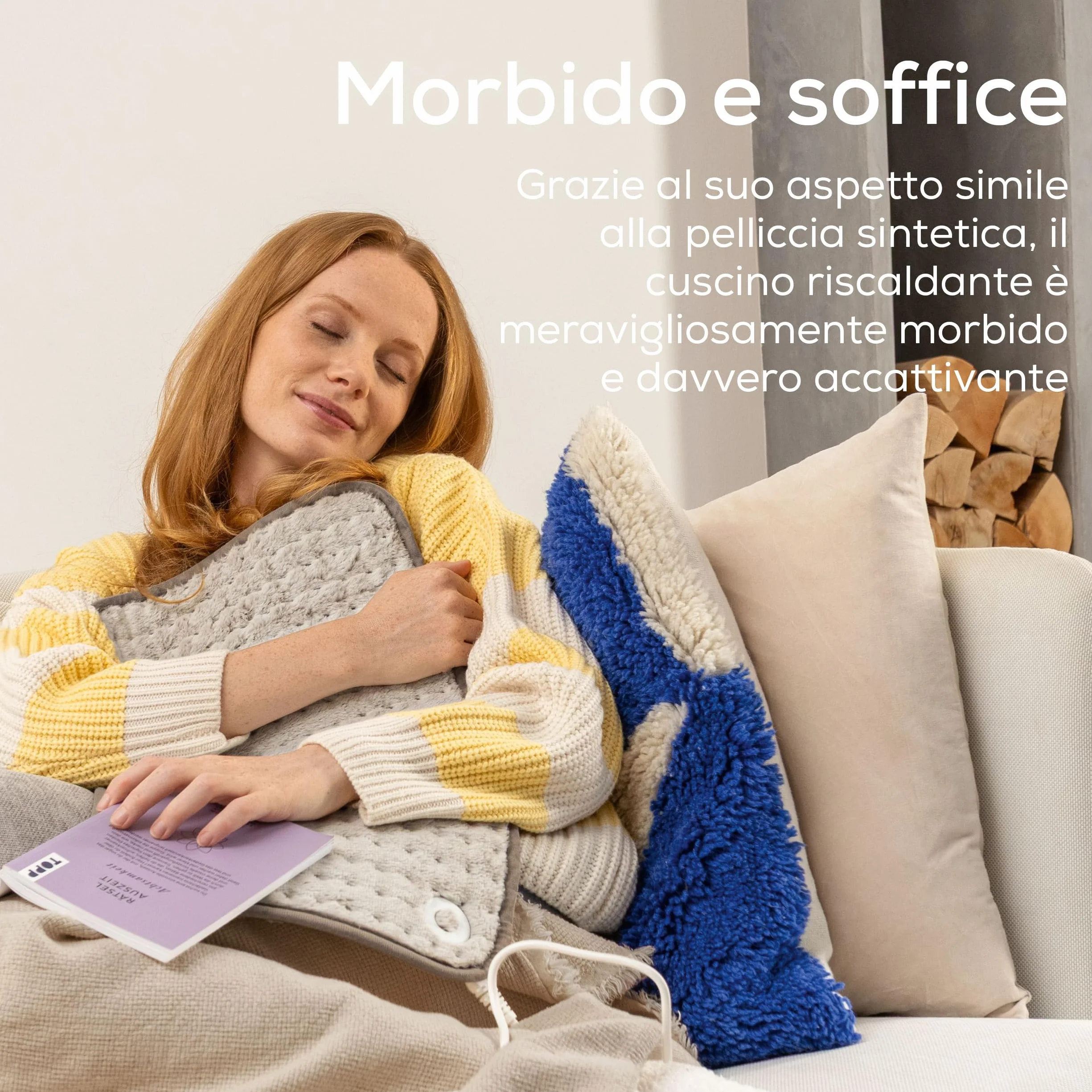 Beurer HK 123 Nordic termoforo XXL, ultramorbido e traspirante, 3 livelli di temperatura, riscaldamento rapido, spegnimento automatico, lavabile in lavatrice a 30°C, 60 x 30 cm, prodotto in Europa