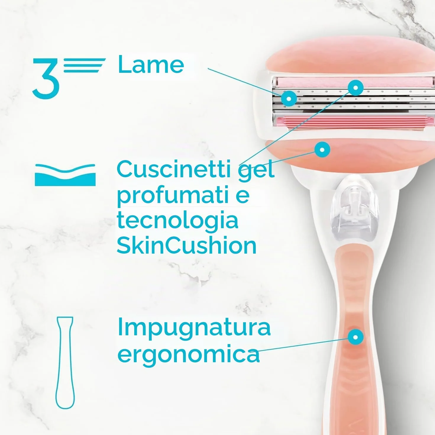 Gillette Venus ComfortGlide Spa Breeze 8 ricariche rasoio donna 3 lame corpo