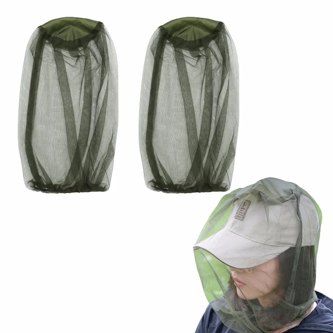 Cappello Antizanzare con Zanzariera Rete per la Testa Protezione Viso 2 Pezzi