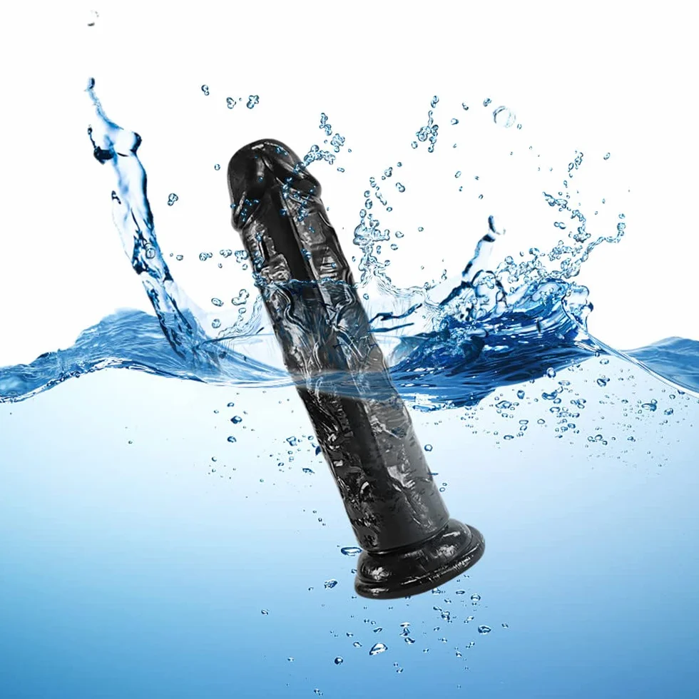 Dildo realistico con vene per pene finto per donne, fallo dildo nero per pisello da 20 cm con forte ventosa per giocattoli sessuali a mani libere, giocattoli sessuali flessibili per donne Anale
