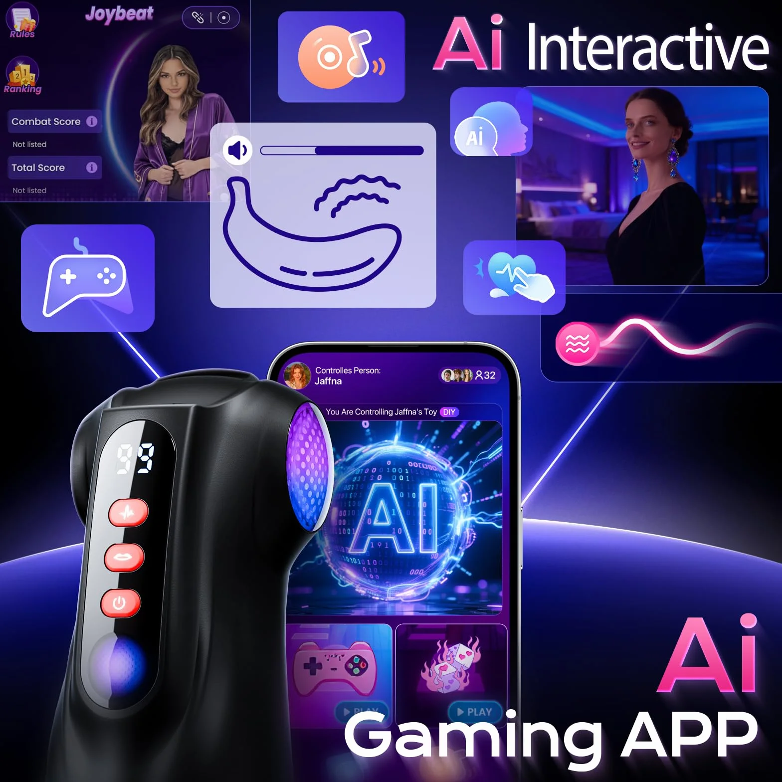Tauara Masturbatore per Uomo Sex Toys, APP Masturvatore per Uomo con 9 Vibrazione e 9 Aspirazione, Masturbtore con 3 Maniche Rimovibili Sex Toy Vibratore Sexytoysys Coppia
