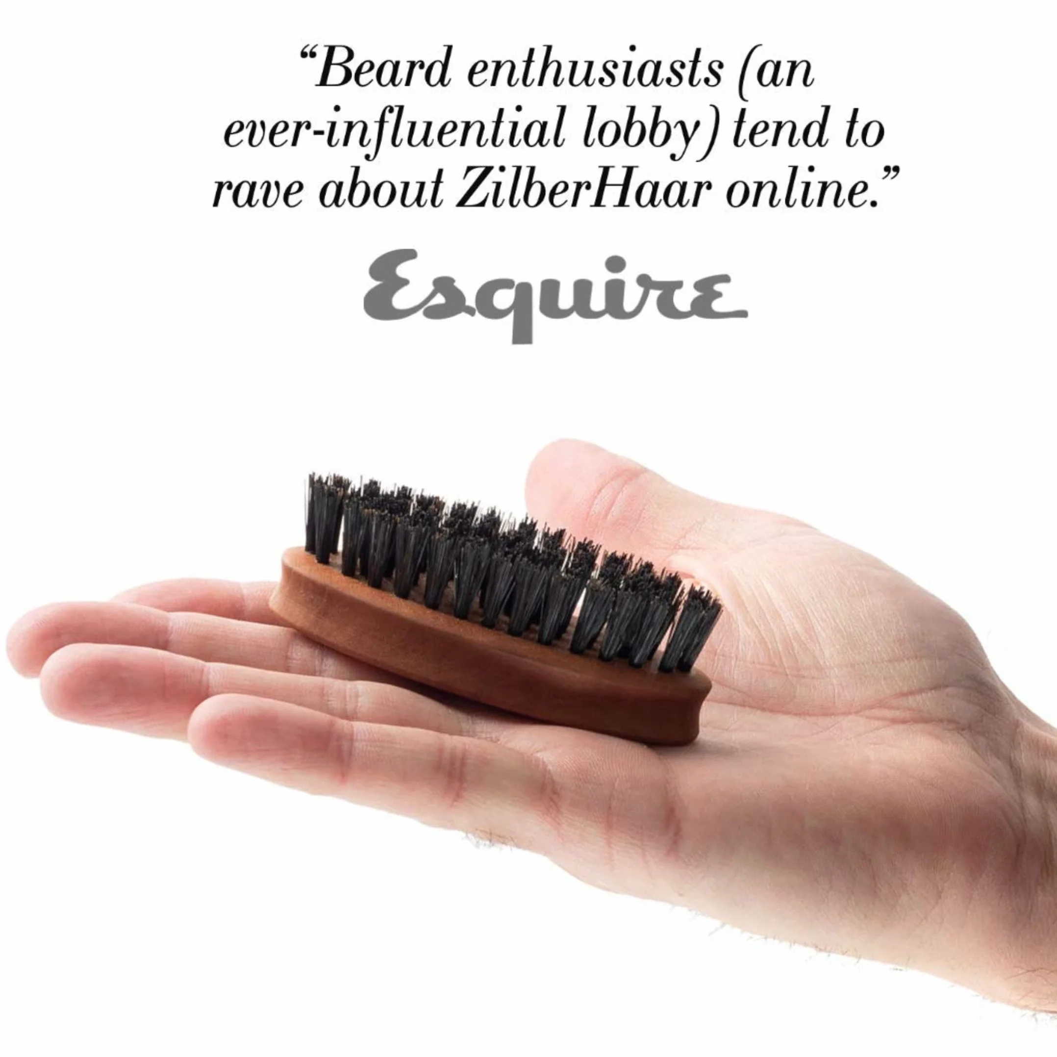 Boar Bristle Pocket Beard Brush by Zilberhaar - Firm Bristle Small Brush - Perfect Grooming Tool for Any Beard or Moustache - Works For Any Beard - Made In Germany by ZilberHaar