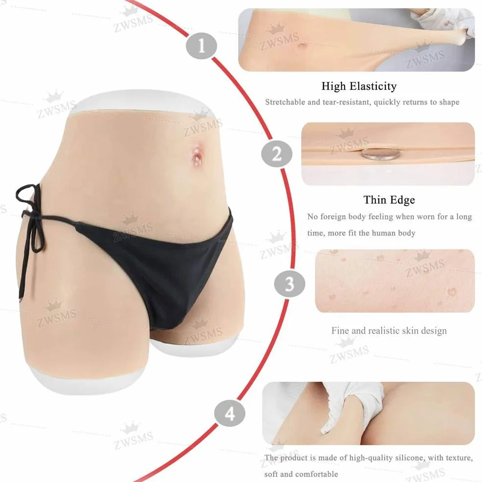 Pantaloni con Vagina Finta in Silicone per Crossdresser, Cosplay e Drag Queen