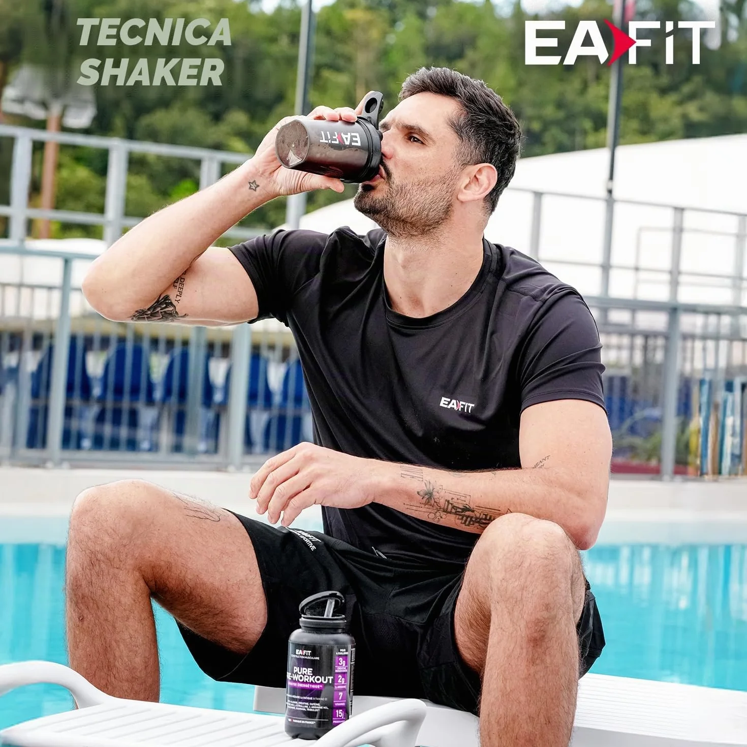EAFIT Shaker Proteine 400 ml Nero Trasparente – Borraccia Graduata Senza BPA con Mixer in Acciaio – Per Whey Protein, Creatina, Pre Workout – Shaker Palestra Portatile Anti-Perdita per Sport e Fitness
