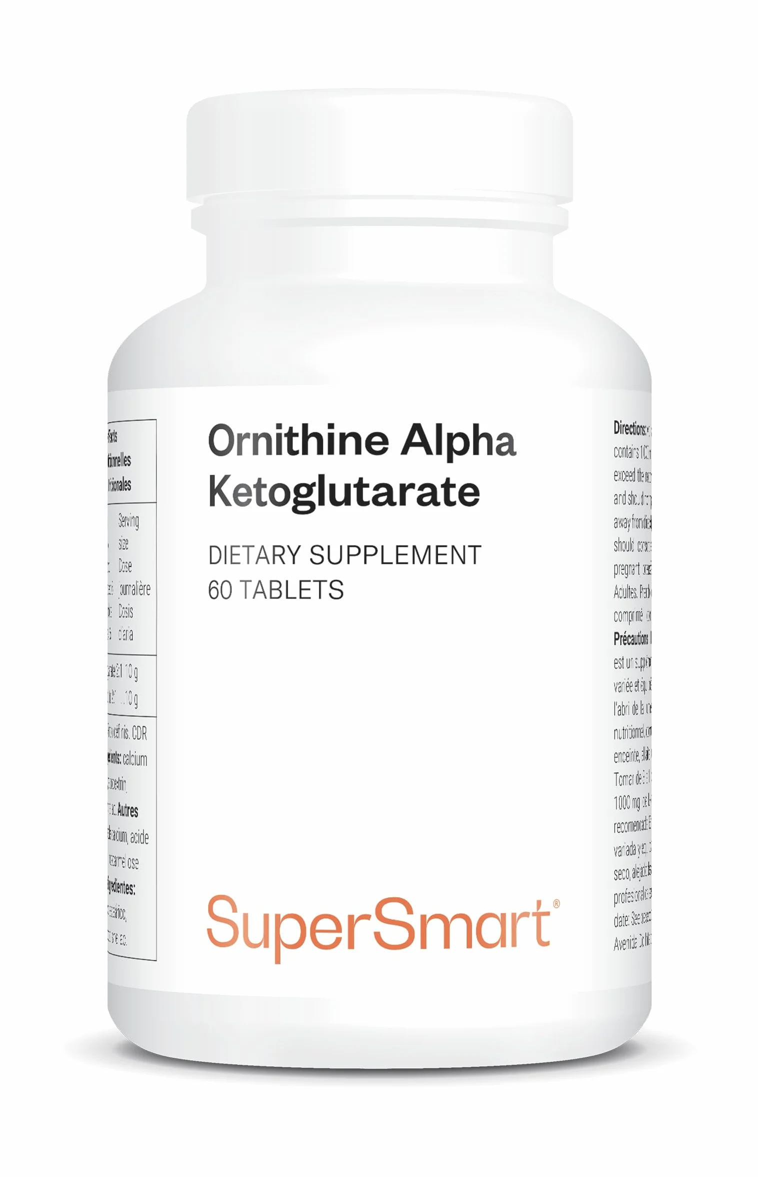 Ornitina alfa chetoglutarato (OKG) SuperSmart - Aumenta produzione ormoni crescita, sintesi proteica, massa muscolare - Vegano