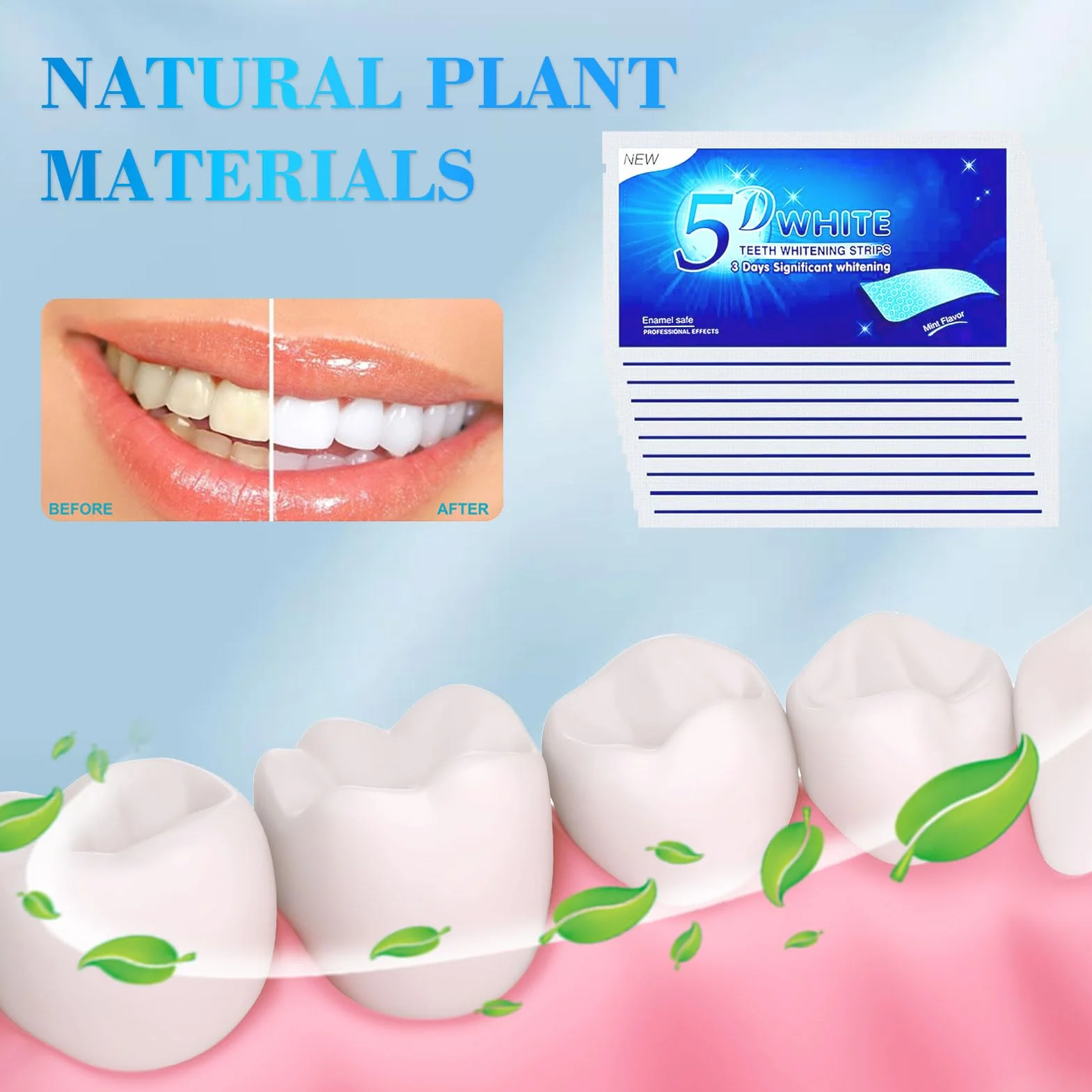 Sbiancante Denti,28 Striscie Strisce Sbiancanti Denti Sbiancante Denti Professionale kit Sbiancamento Denti Whitening Strips Rimuove le Macchie Profonde Teeth Rapid Whitening Sicuro per Smalto