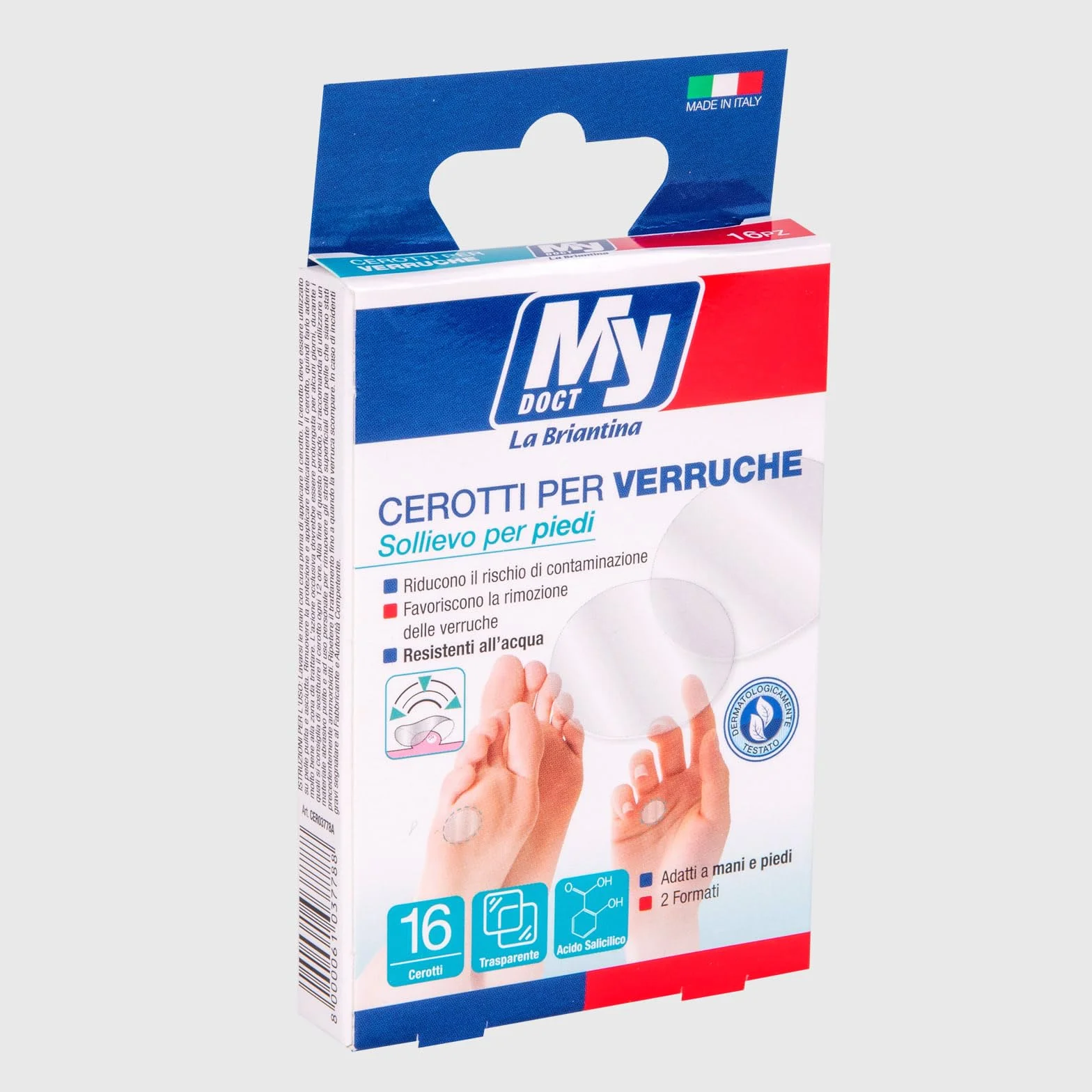 Cerotti per Verruche Impermeabili Trasparenti, Doppia Misura 1.9 cm 1.2 cm, 16 Pezzi