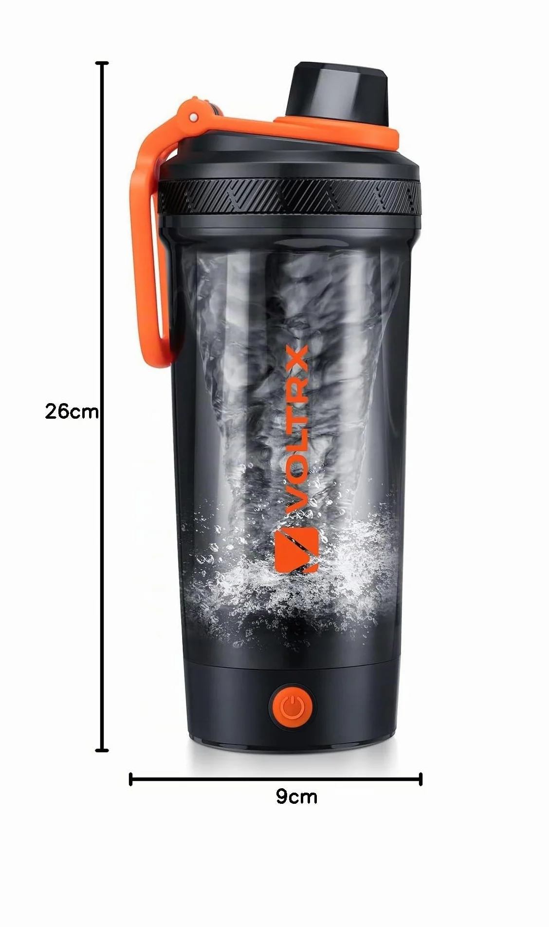 VOLTRX Bottiglia shaker, frullatore elettrico per frullati proteici ricaricabile USB C, tazze shaker per frullati proteici e frullati sostitutivi dei pasti, senza BPA, in Tritan