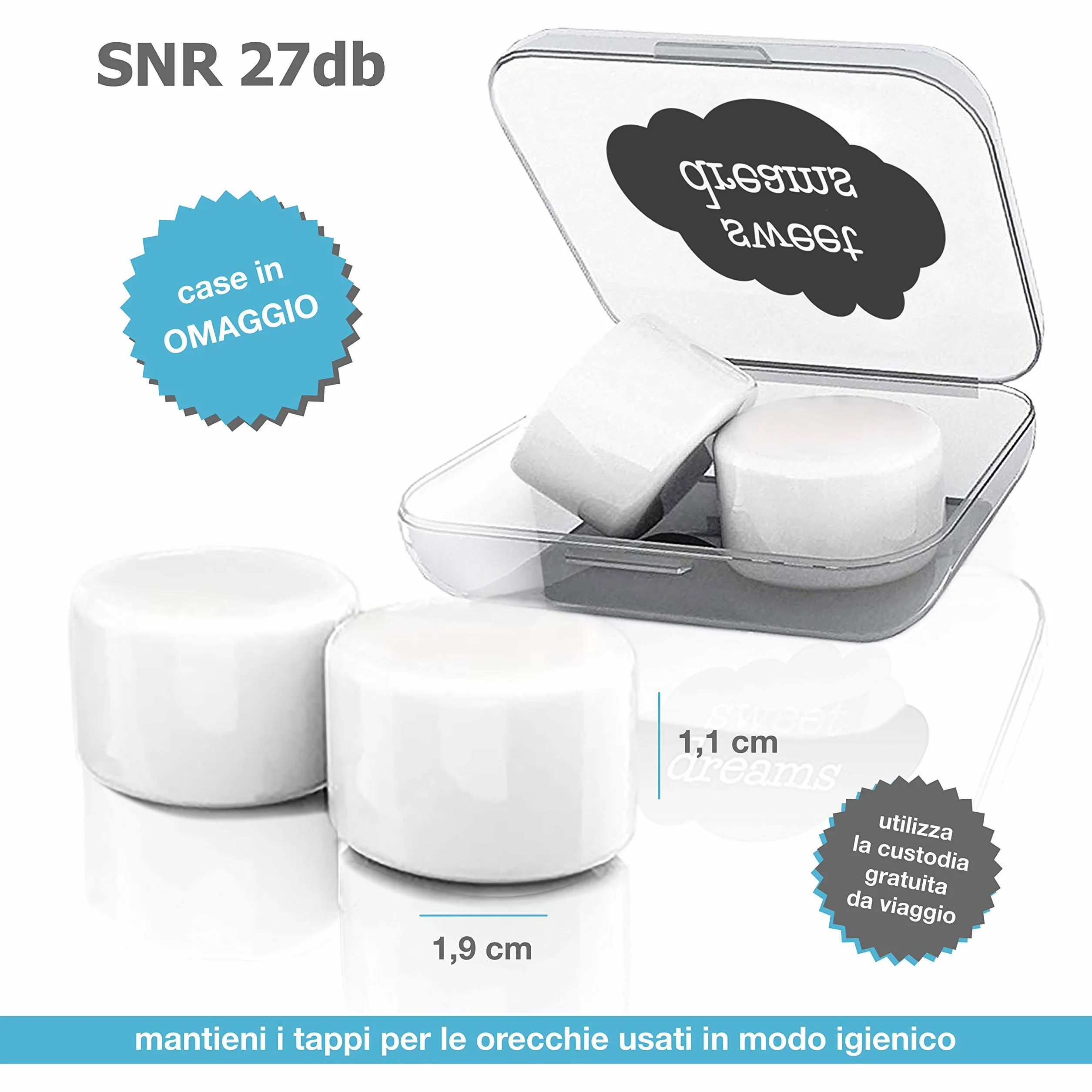 Tappi Orecchie per Dormire 4a Generazione Antirumore Silicone Modellabile Insonorizzanti Riutilizzabili 6 Paia