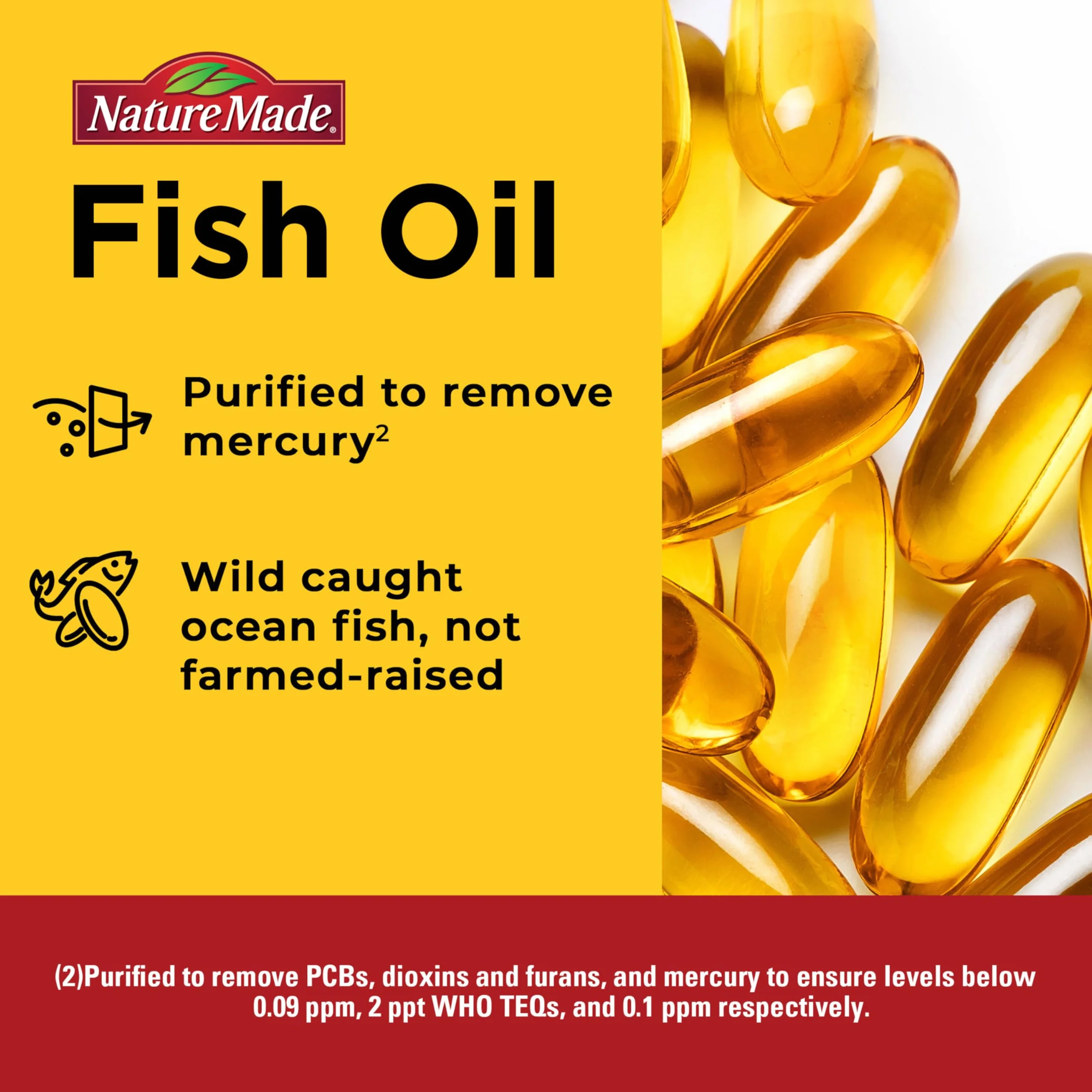 Nature Made Olio di pesce senza ruttino 1200 mg Softgels, 300 Conteggio
