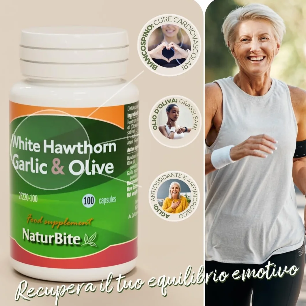 NaturBite Biancospino + aglio + oliva 500 mg 100 perle