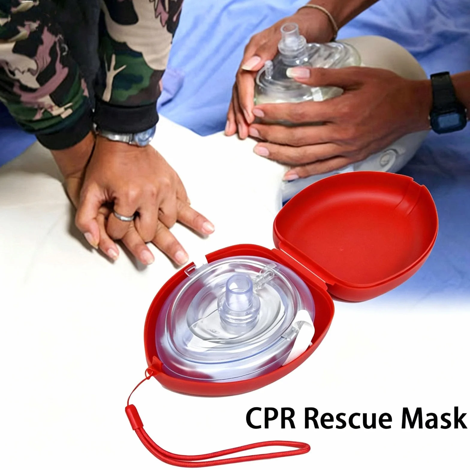 Maschera di salvataggio CPR tascabile con valvola unidirezionale per adulti e bambini