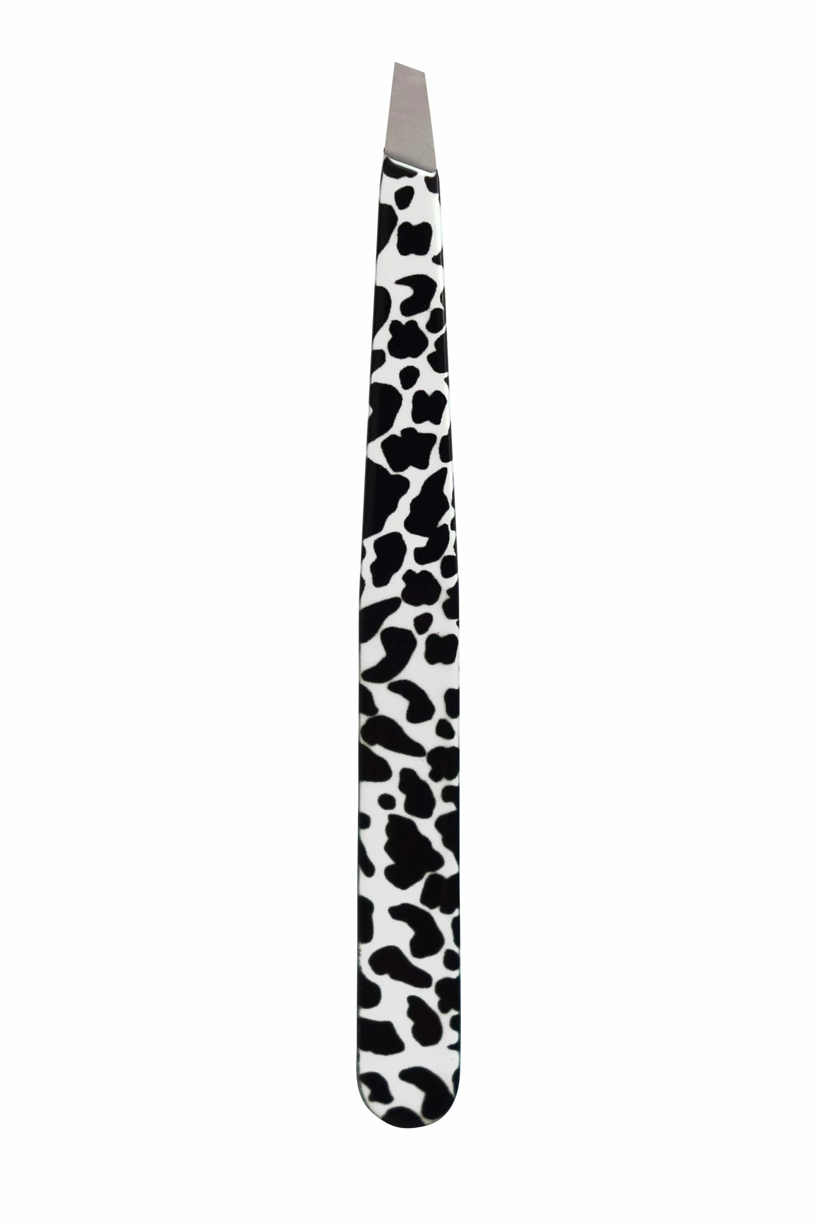 Pinzetta obliqua B&W Leopard TNS Cosmetics - in acciaio inox qualità professionale