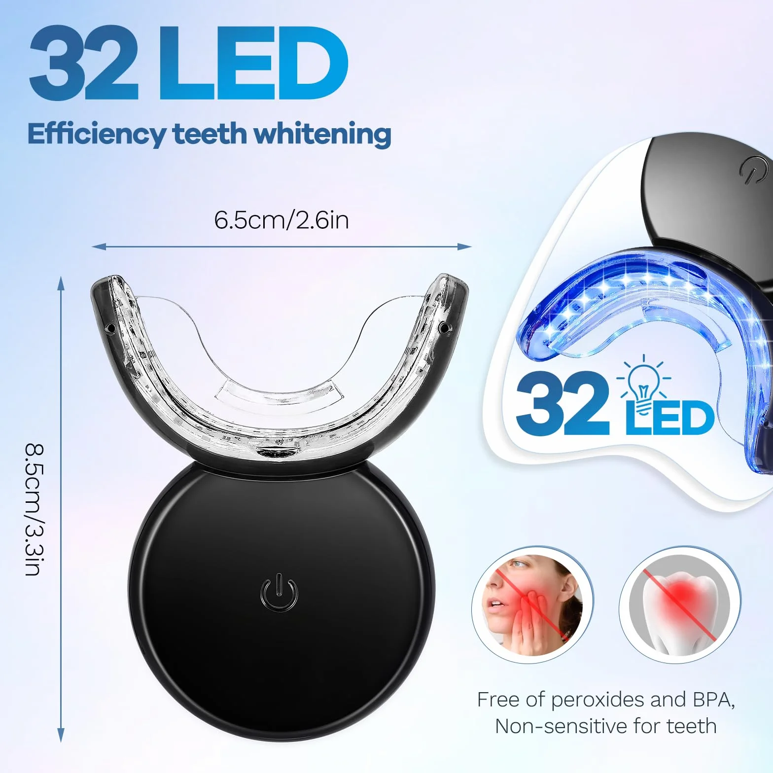 Profesjonalny Kit Sbiancante Denti LED z 3 Gel, Magnetyczne Ładowanie, Usuwanie Plam