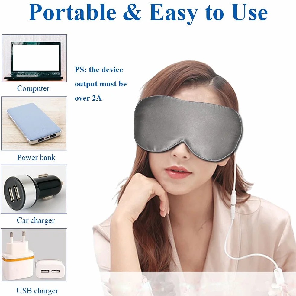 Maschera per gli occhi in seta riscaldata - Comprime calde per occhi gonfi, occhi secchi, blefarite, affaticamento, stili e MGD (grigio)