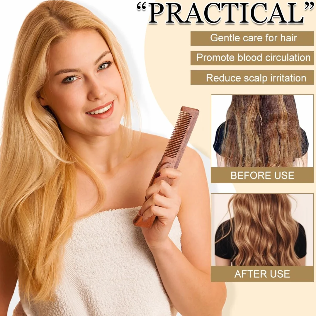 Pettine di legno pieghevole, Pettine Barba Uomo Pieghevole, barba, baffi, spazzola per capelli testa pettini per uomini perfetti per tutti i tipi di capelli, Districante, Antistatico, per Viaggi