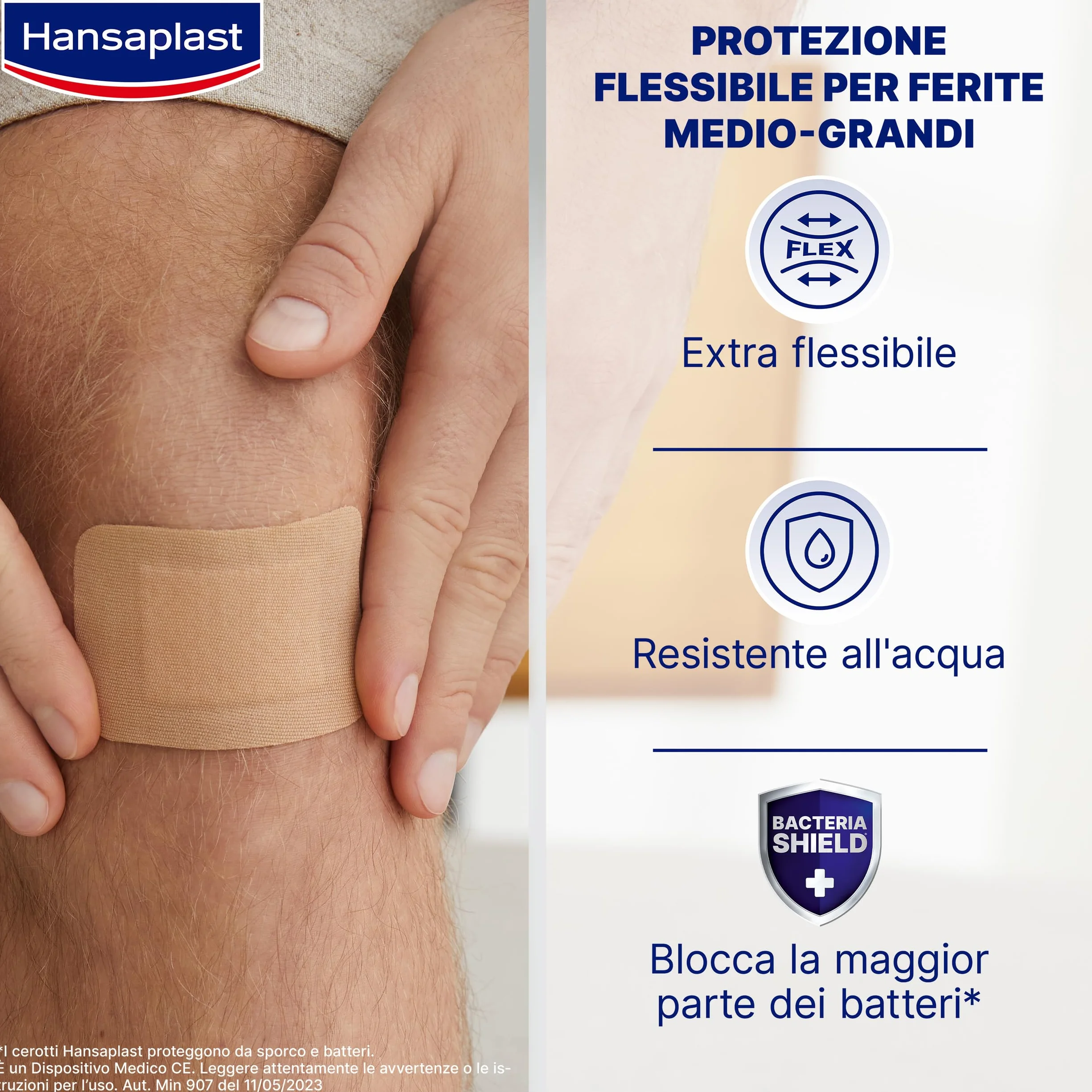 Hansaplast FLEXIBLE XL Cerotti medicazione articolazioni 10 sztuk 5 x 7,2 cm wodoodporny