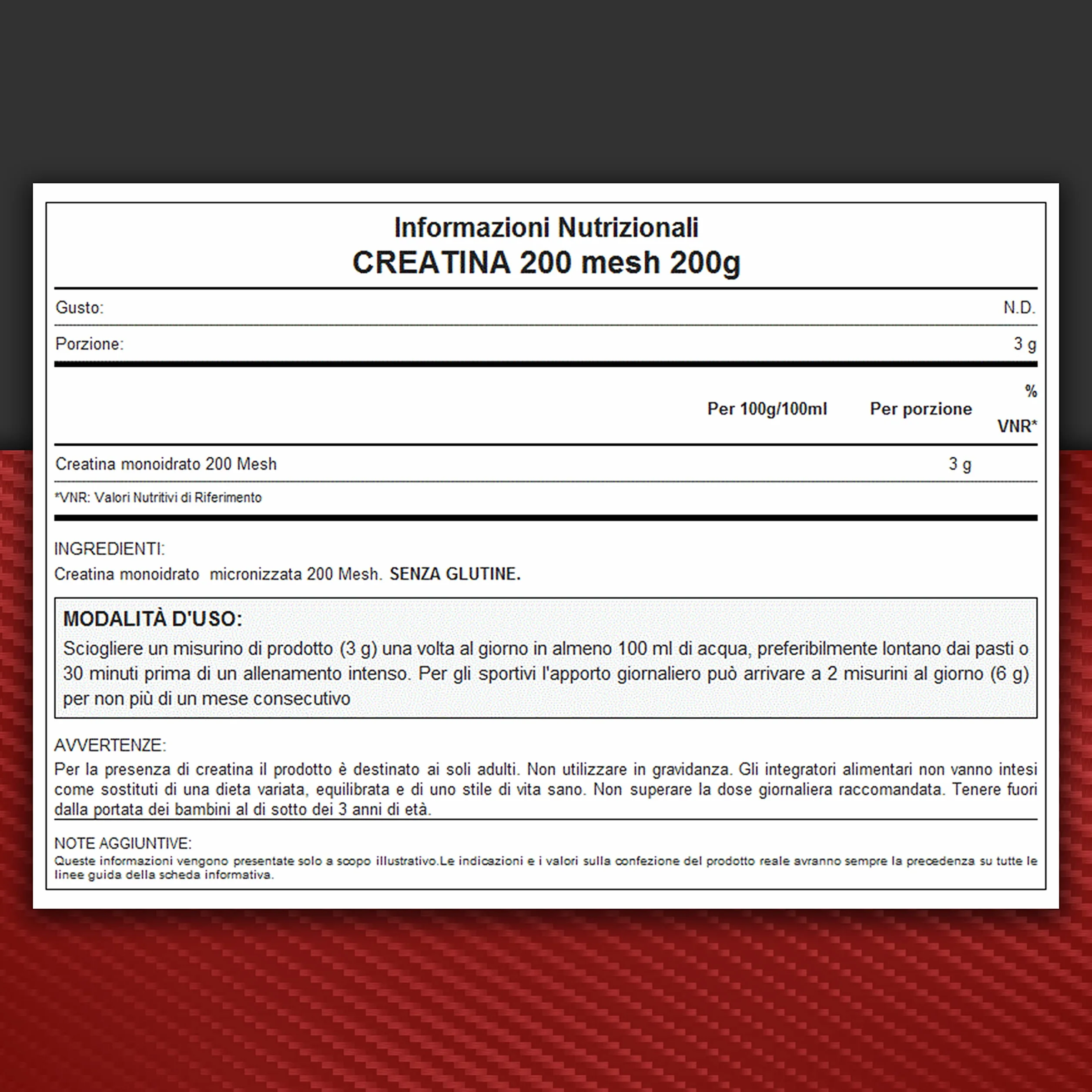 WHY SPORT CREATINA 200 MESH - Creatina - Pre Workout - Integratore Alimentare a Base di Creatina Monoidrato - 200 g
