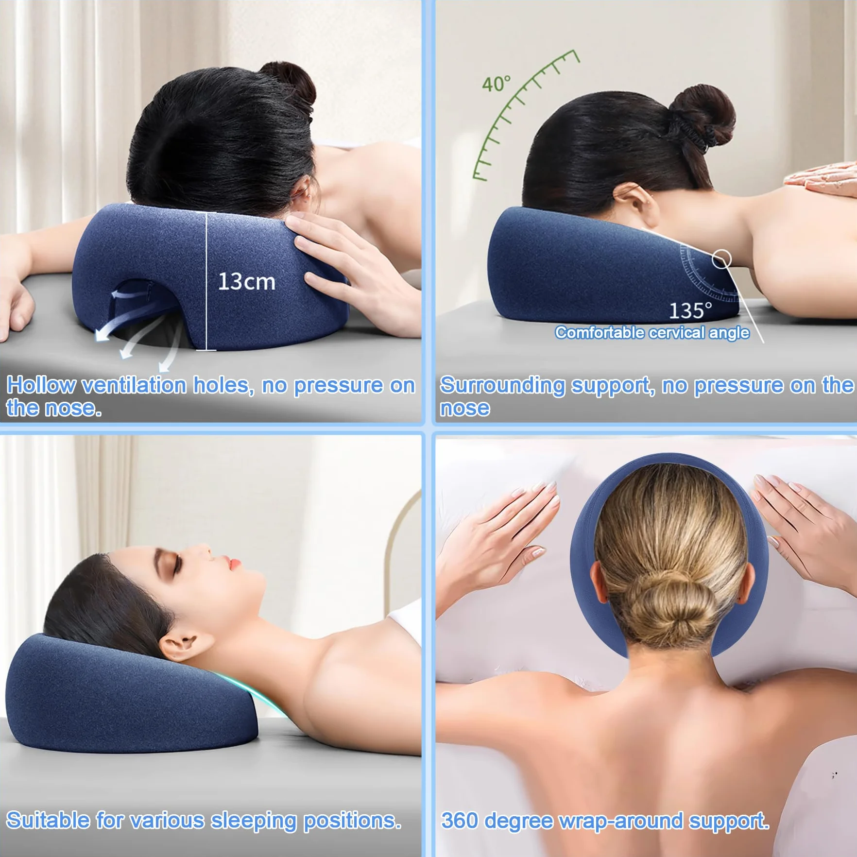 Cuscino Per Massaggio Viso a Forma Di U per Lettino da Massaggio, per Spa