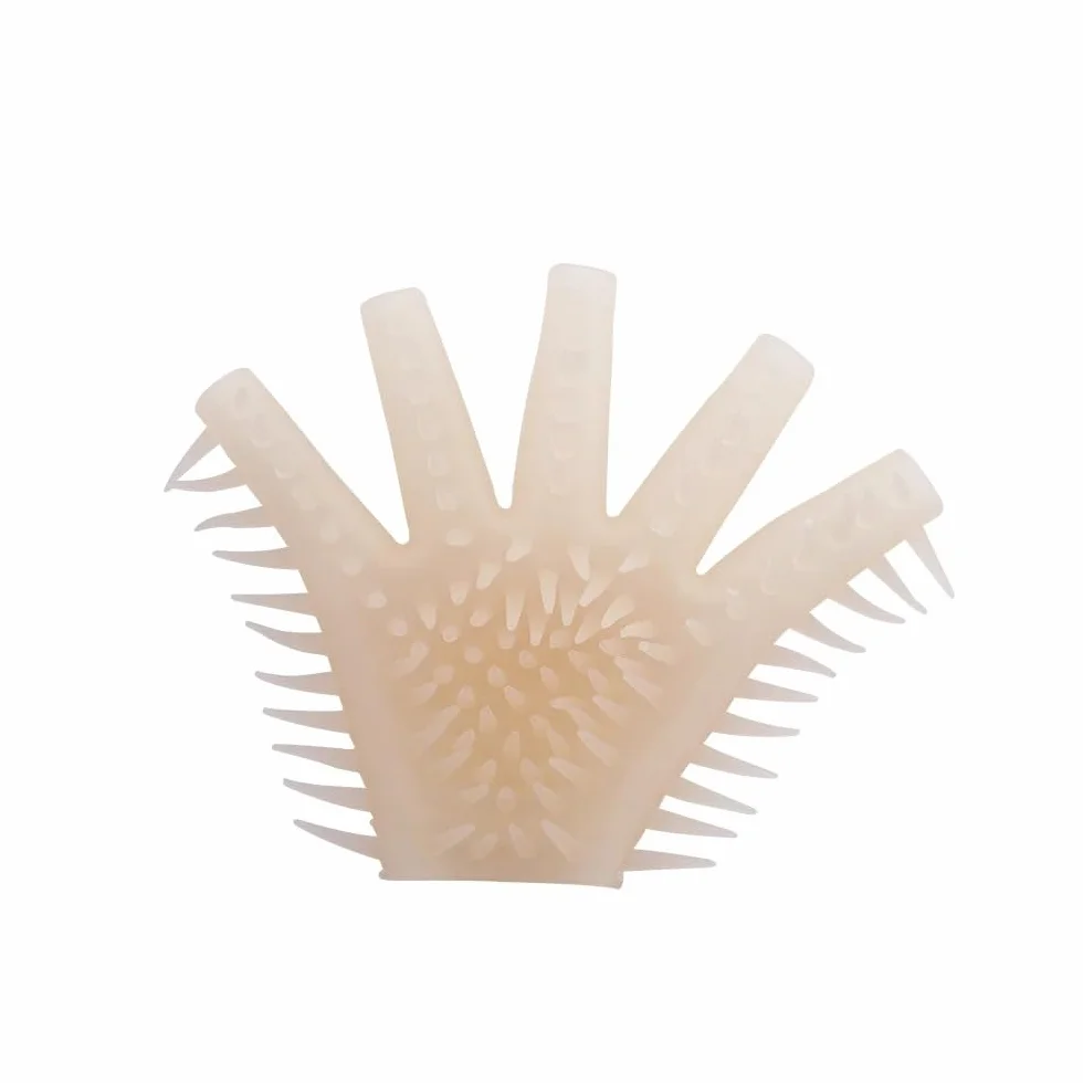 Bianco Erotico Finger Vibratore Spike Guanti Clitoride Massaggio Giocattoli Sesso per Coppie Maschio Masturbazione Finger