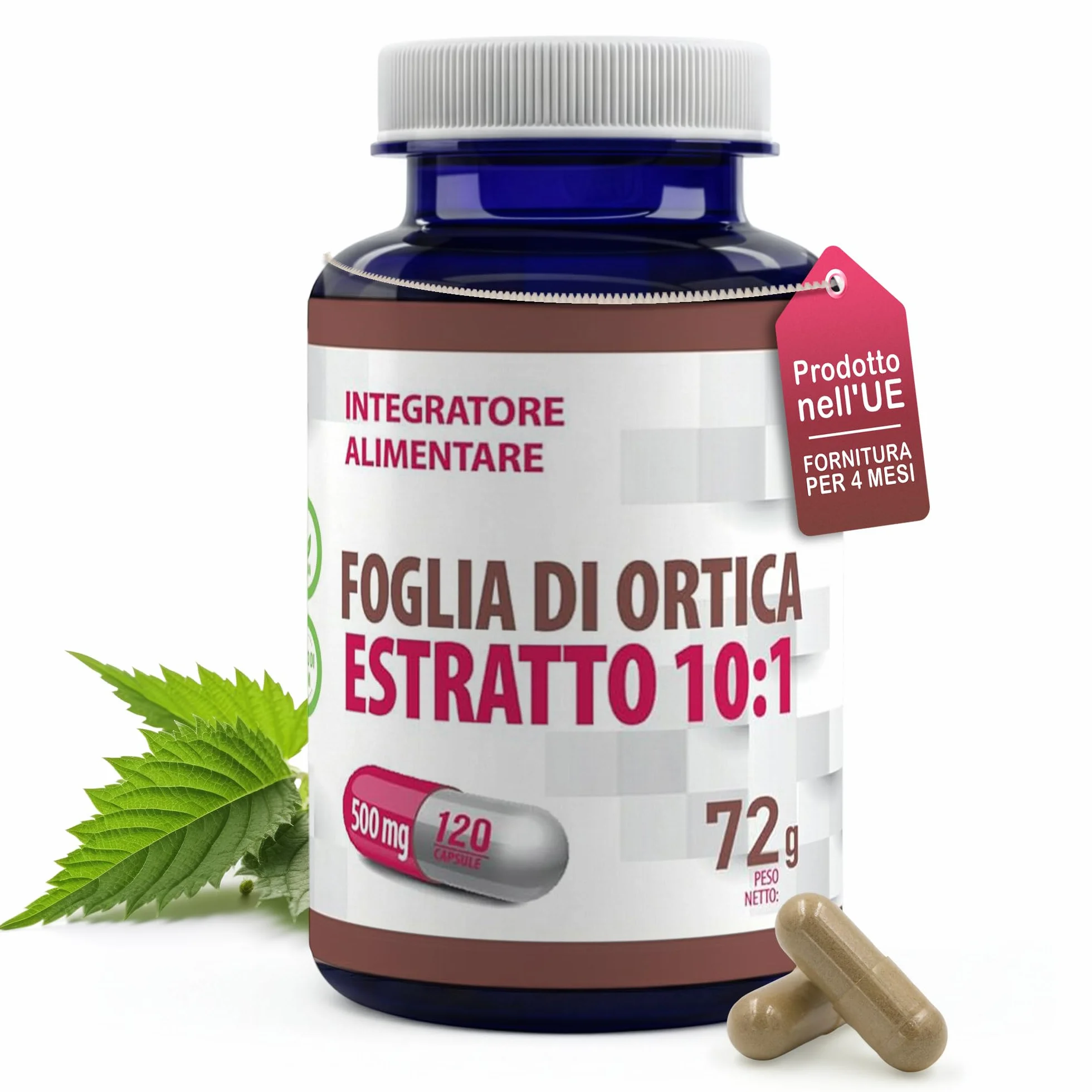 Hepatica Foglia di Ortica 5.000 mg Estratto Concentrato 10:1 120 Capsule Vegane