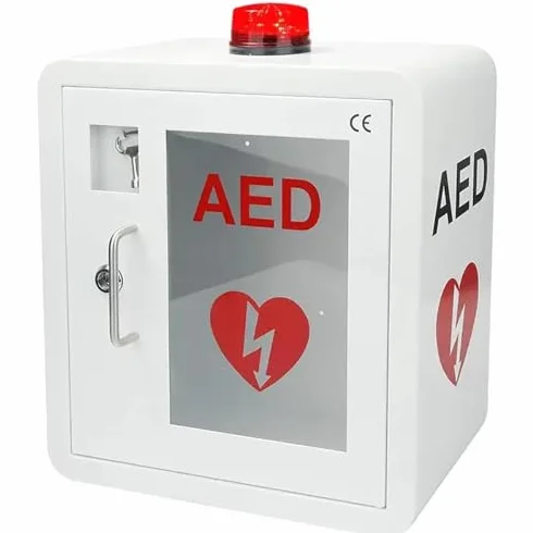 Defibrillatore DAE, scatola portaoggetti da parete con luce e allarme per ambienti pubblici e uffici