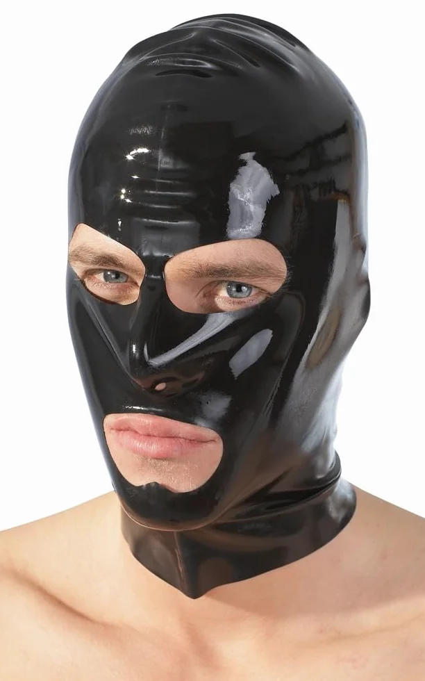 Mascherina per testa in lattice nero Latex