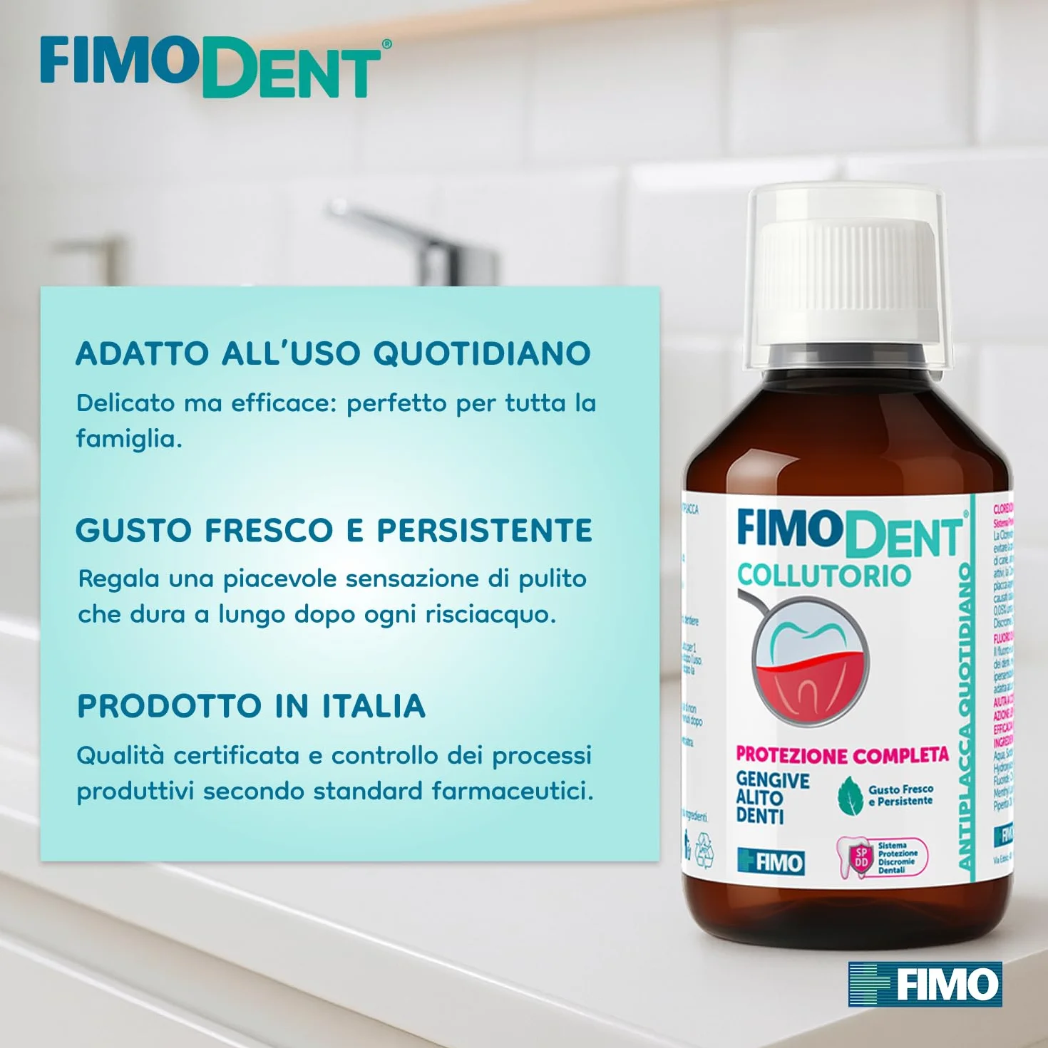 Fimodent Collutorio Antiplacca Quotidiano Clorexidina 0,05% Fluoro 1000mL