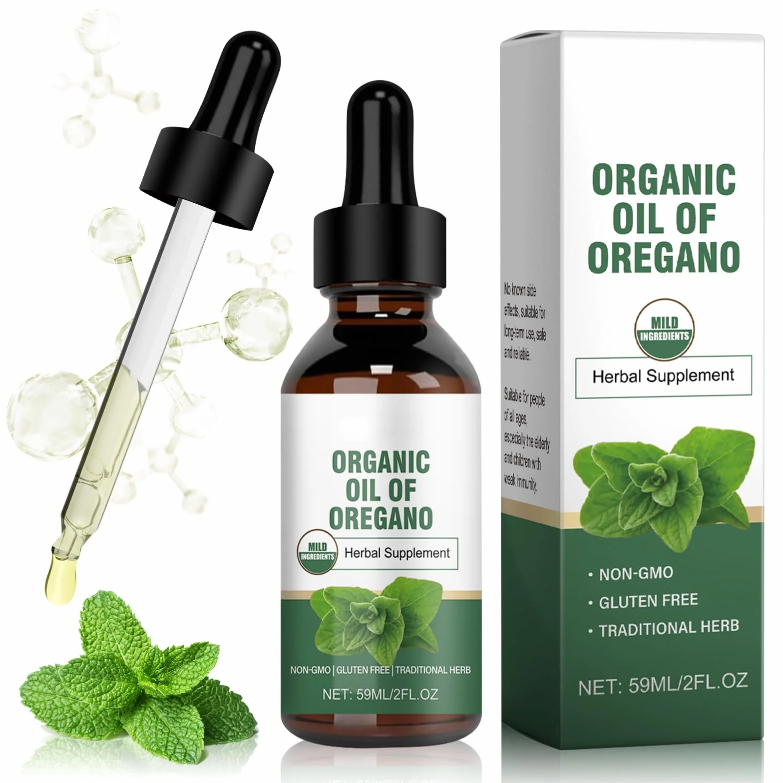 Olio di origano biologico 59 ml per bambini e adulti