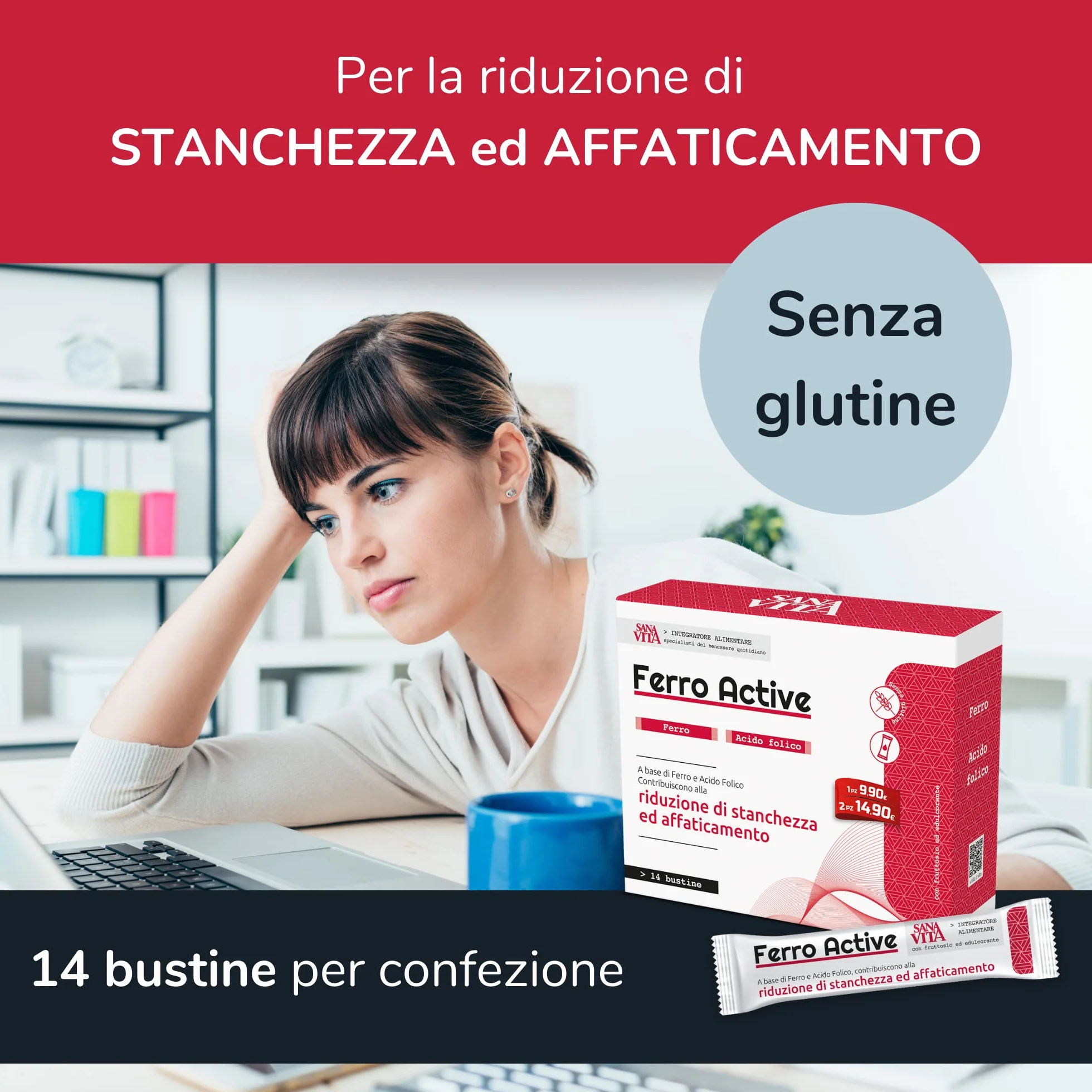 Sanavita Ferro Active - 140 ml, 14 bustine