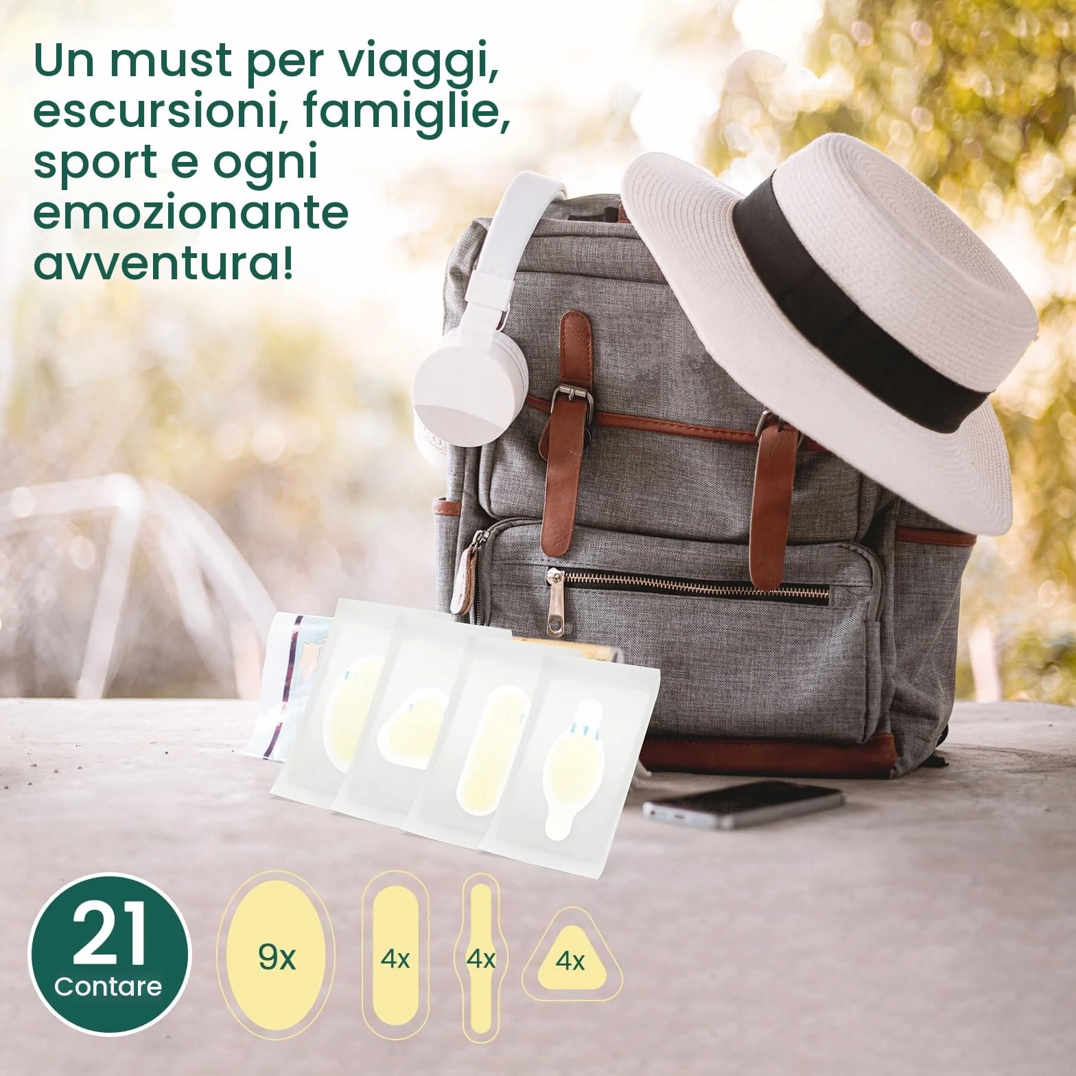21 pezzi di cerotti per vesciche per i piedi - Welnove bende invisibili in gel idrocolloide per vesciche - cuscinetto per vesciche per tallone, piede, punta e pelle di protezione