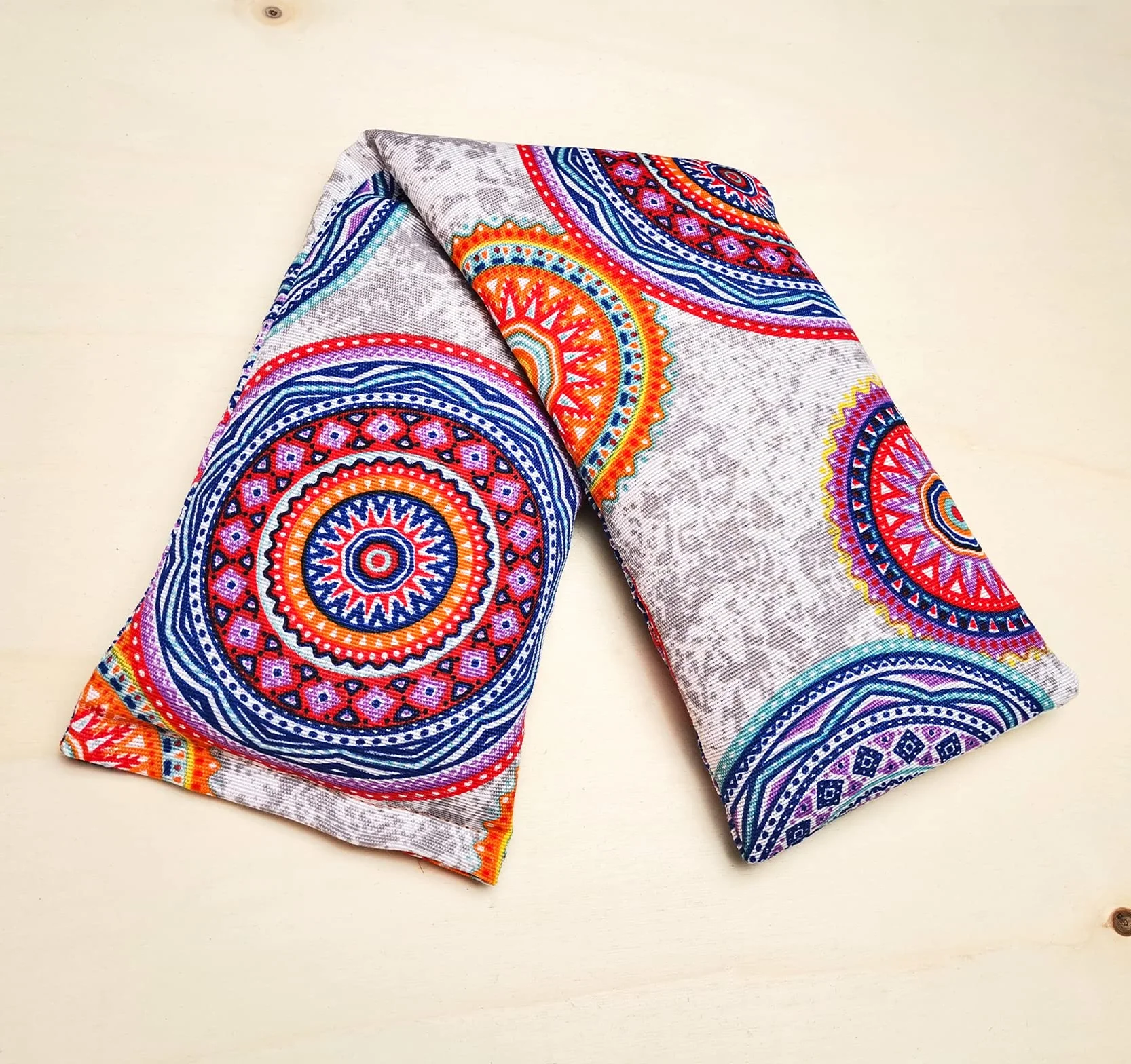 Cuscino Termico Cervicale - Cuscino Riscaldante Microonde (45x12cm) Scaldino da Microonde - Freddo e Caldo – Cuscinetto con Semi - cuscino noccioli ciliegia (Blu)