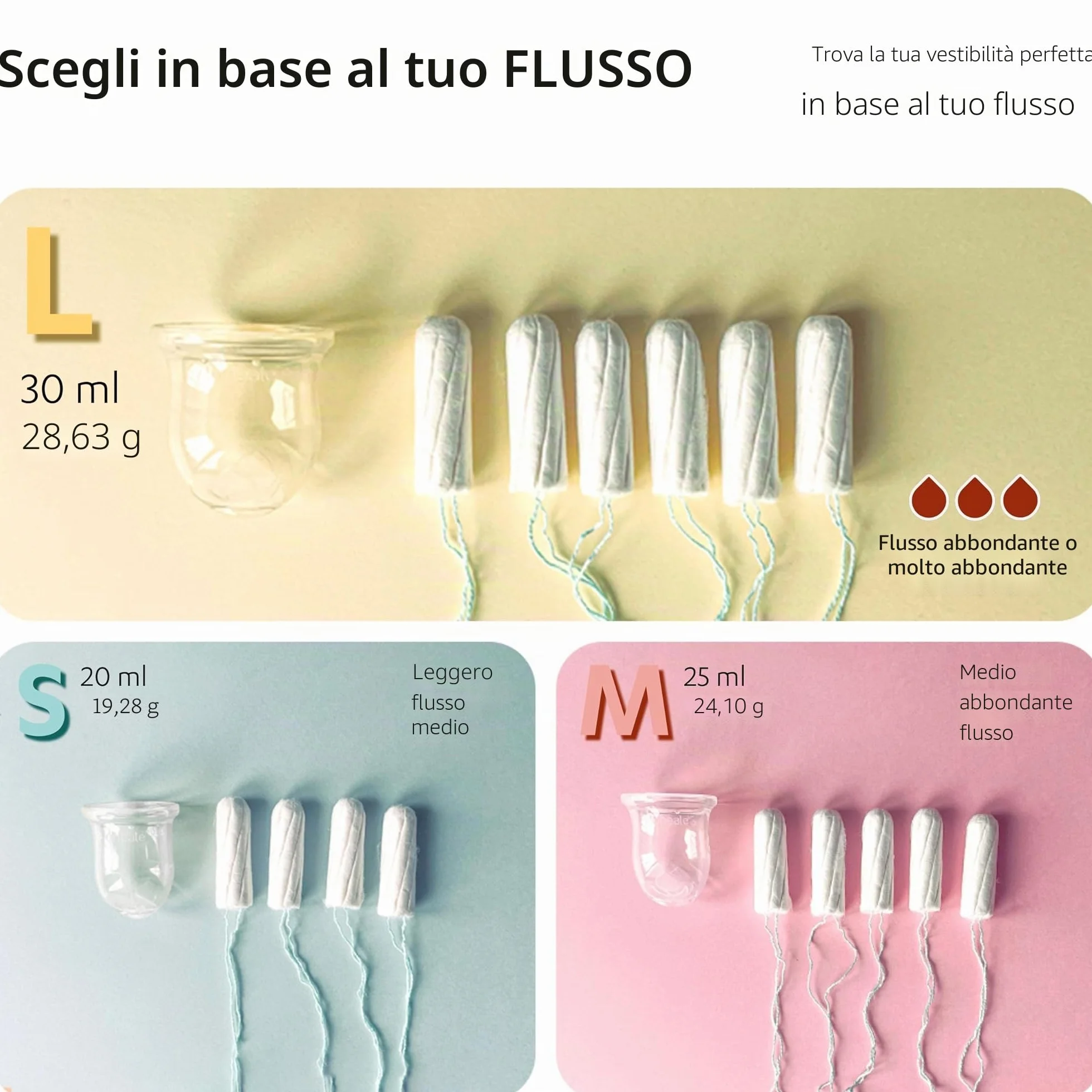 La Cup Luneale - coppetta mestruale - design ergonomico esclusivo creato con ostetriche - fabbricazione francese - 100% silicone medico al platino (L - Flusso abbondante/molto abondante)