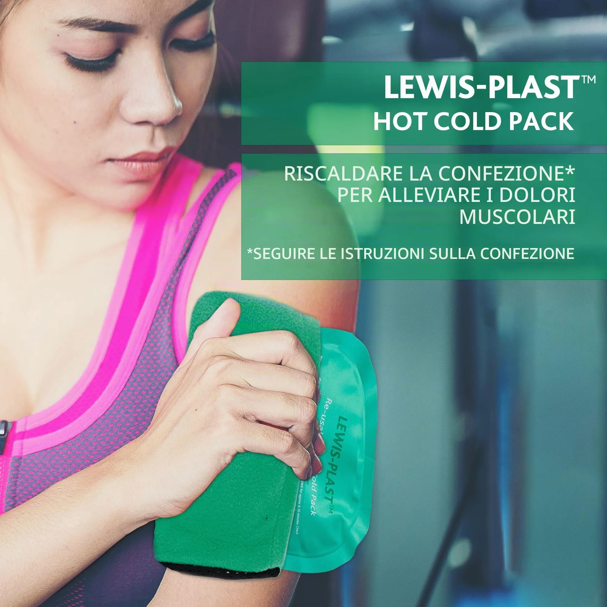 Lewis-Plast - Gel Riutilizzabile per Terapie Caldo/Freddo con Custodia Protettiva - Ideale per Dolore a Ginocchia, Schiena, Caviglia e Collo, Emicranie, Mal di Denti, Contusioni ed Altre Lesioni
