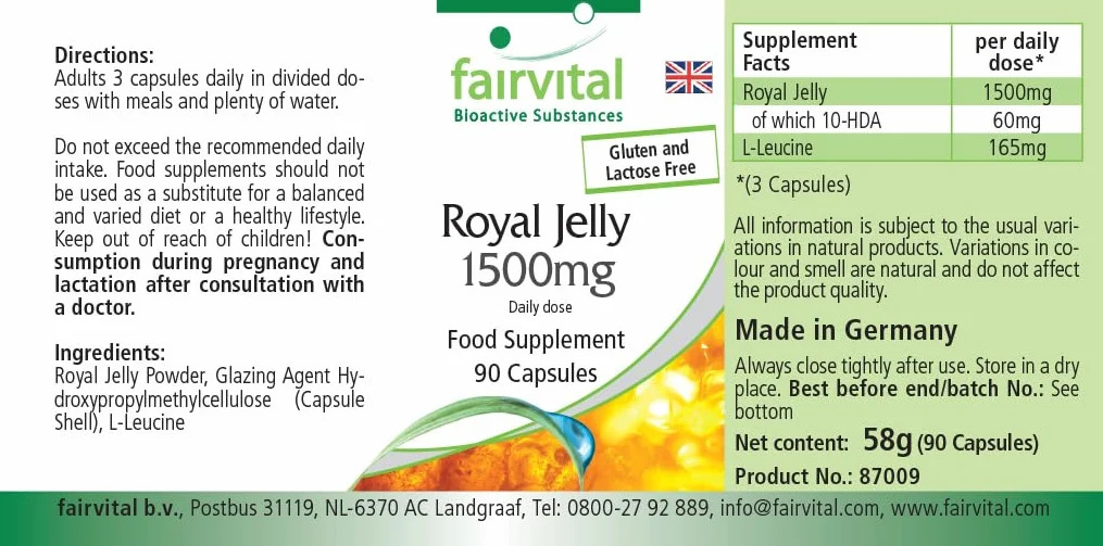 Fairvital Pappa Reale 1500 mg 90 kapsułek standardyzowana 4% 10-HDA