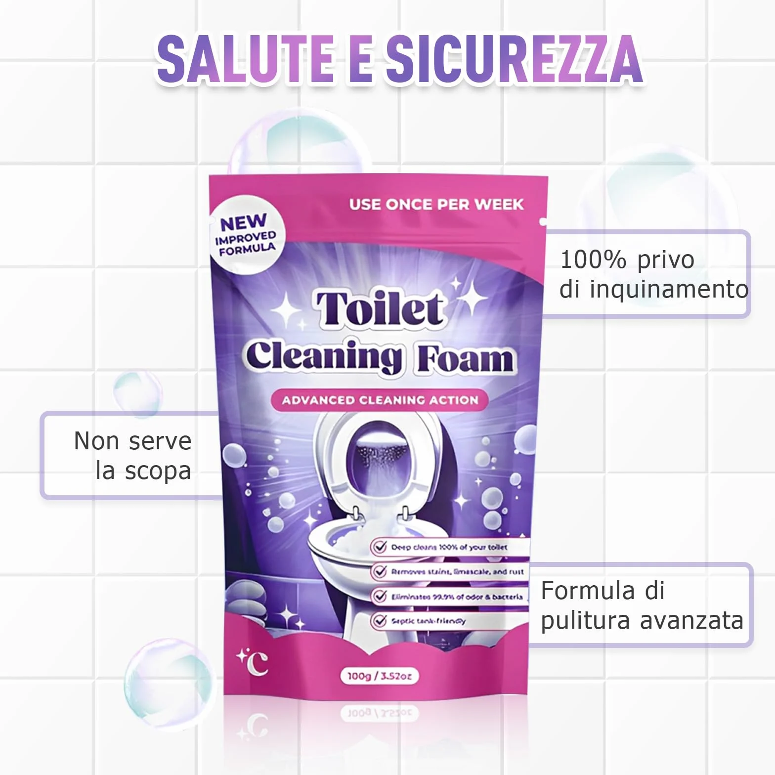 Disincrostante WC, 2026 Nuovo Detergente Anticalcare in Detergente per WC, Self-Cleaning Foam, Scioglie Gli Ingorghi Elimina Incrostazioni di Calcare e Ruggine per la Pulizia di W C e Bagno (1Pcs)