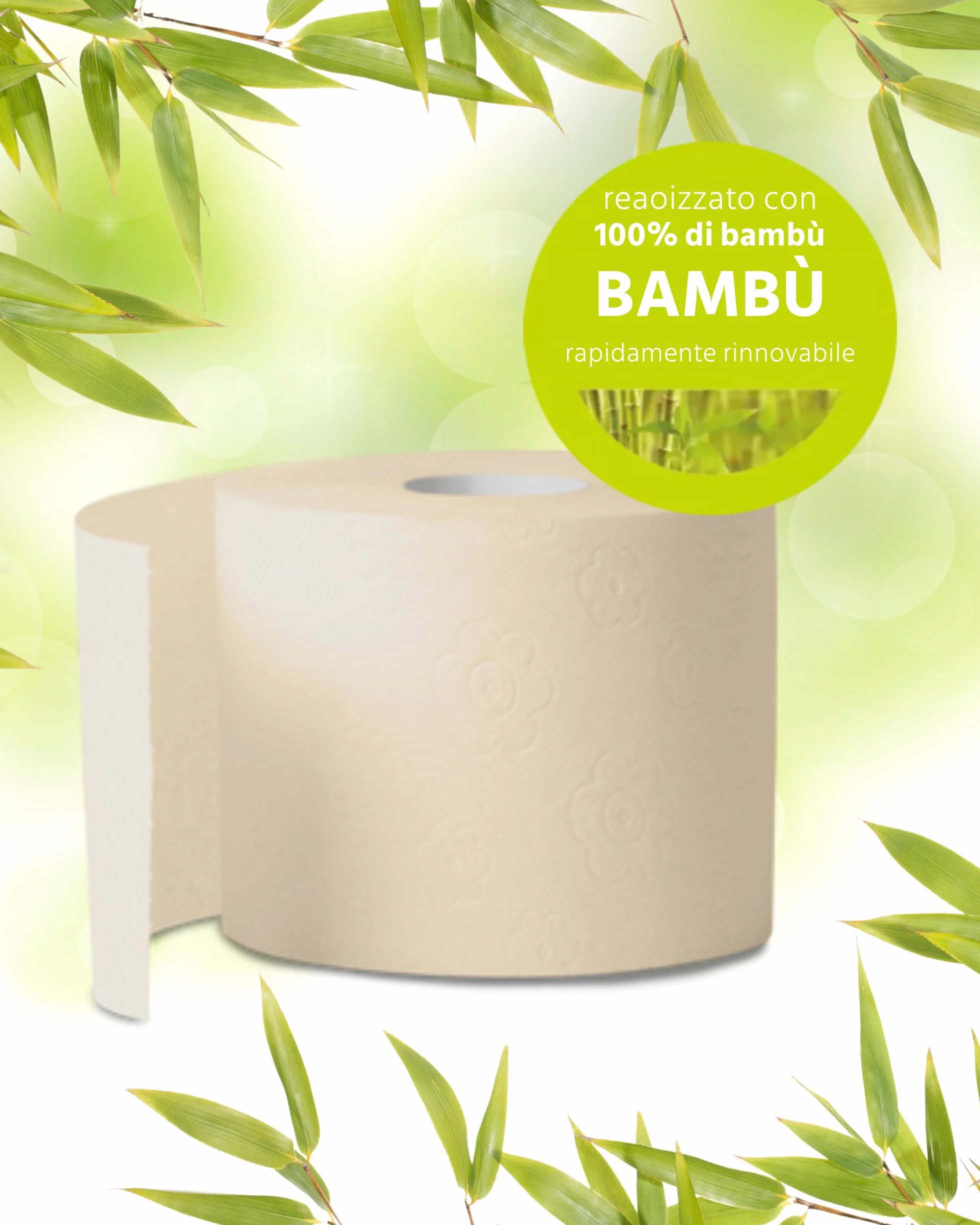 Oecolife scatola di carta igienica in bambù 3 strati 27 rotoli 250 fogli vegana sostenibile