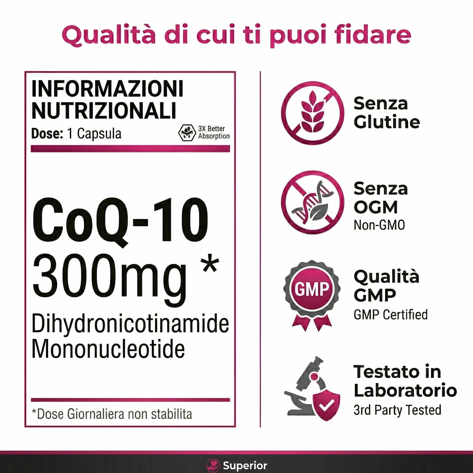 Coenzima Q10 300mg | 90 Capsule Vegane | Alta Assorbibilità