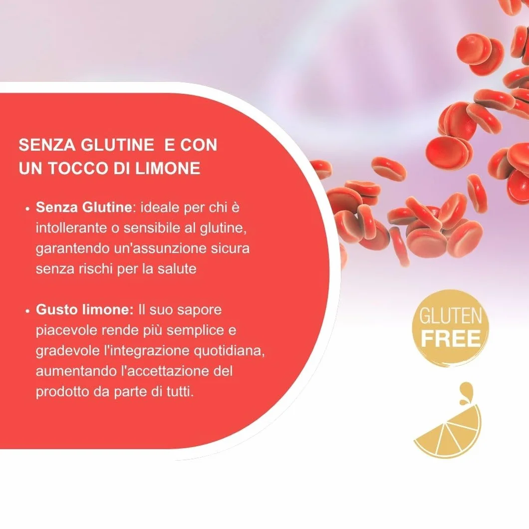 Ferrolip Forte Integratore Ferro e Acido Folico (30 Bustine Orosolubili al Limone) - Senza Fastidi Gastrointestinali - Privo di Sapore Metallico - Con Vitamina C e B12